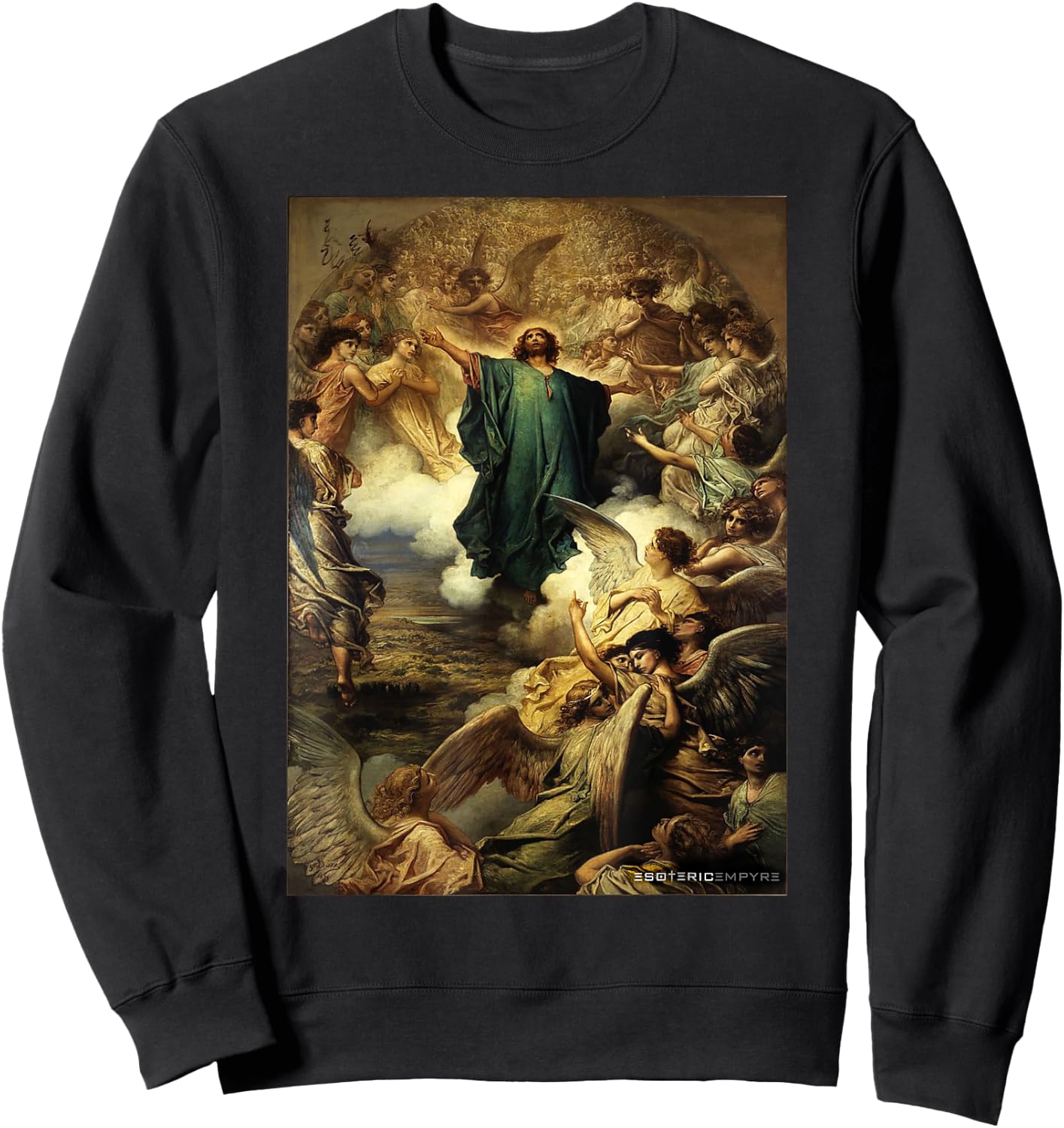 Jesus Christ Ascension Gustave Dore Heaven Angels Sweatshirt - Sweatshirt | Black