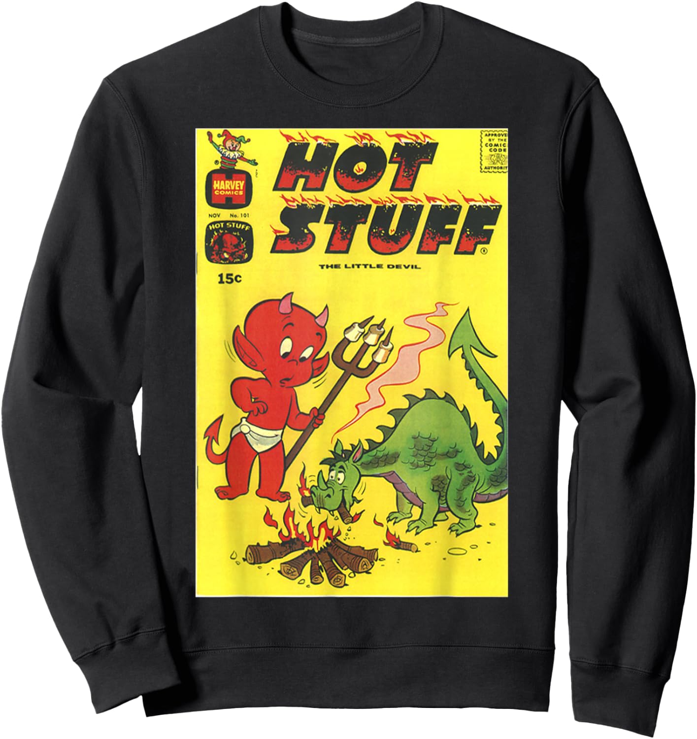 Hot Stuff The Little Devil Dragon Comic Book Cover Sweatshirt - Sweatshirt | Black