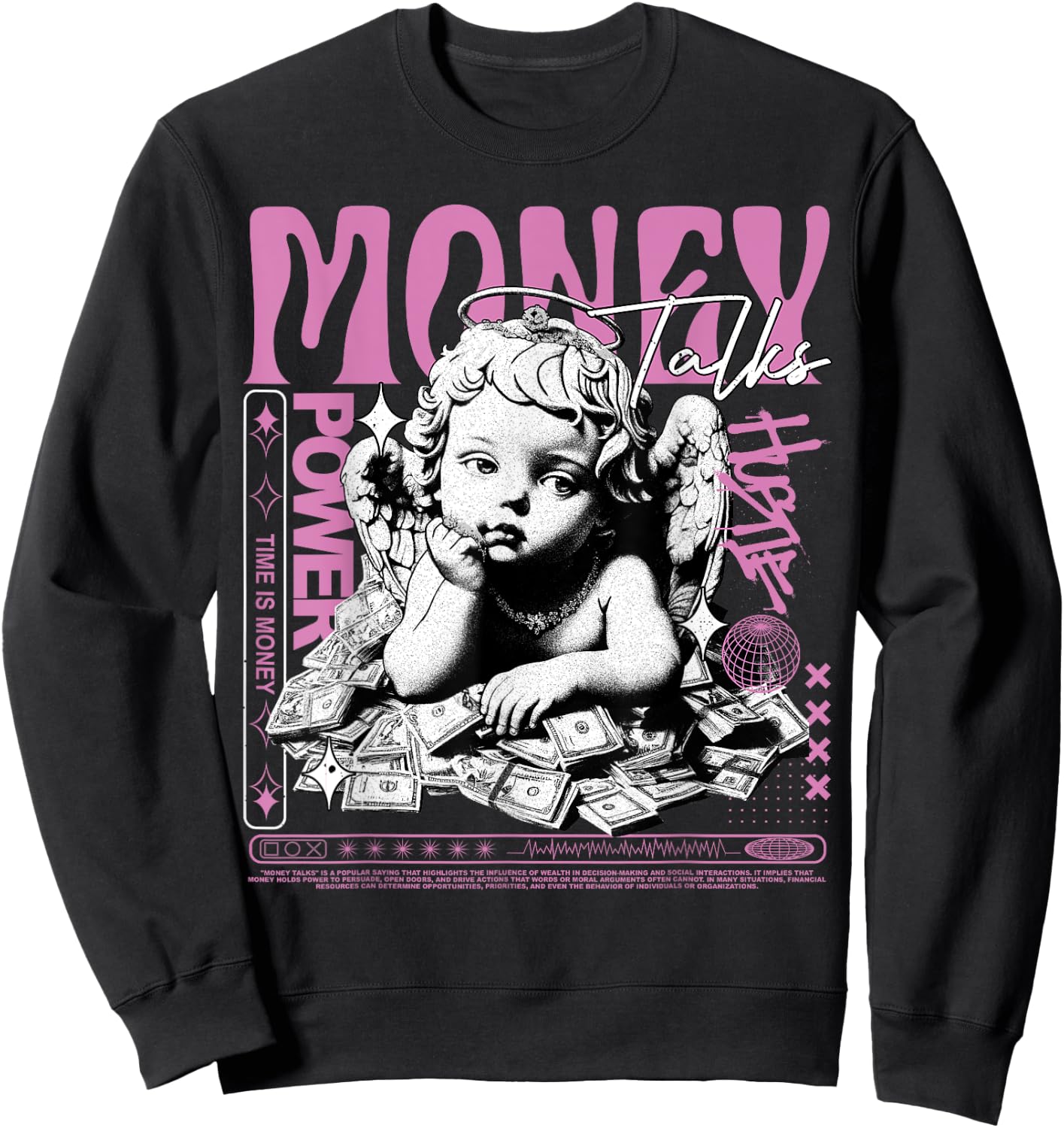 Money Talks Orchid 4s Matching Women Sweatshirt - Sweatshirt | Black