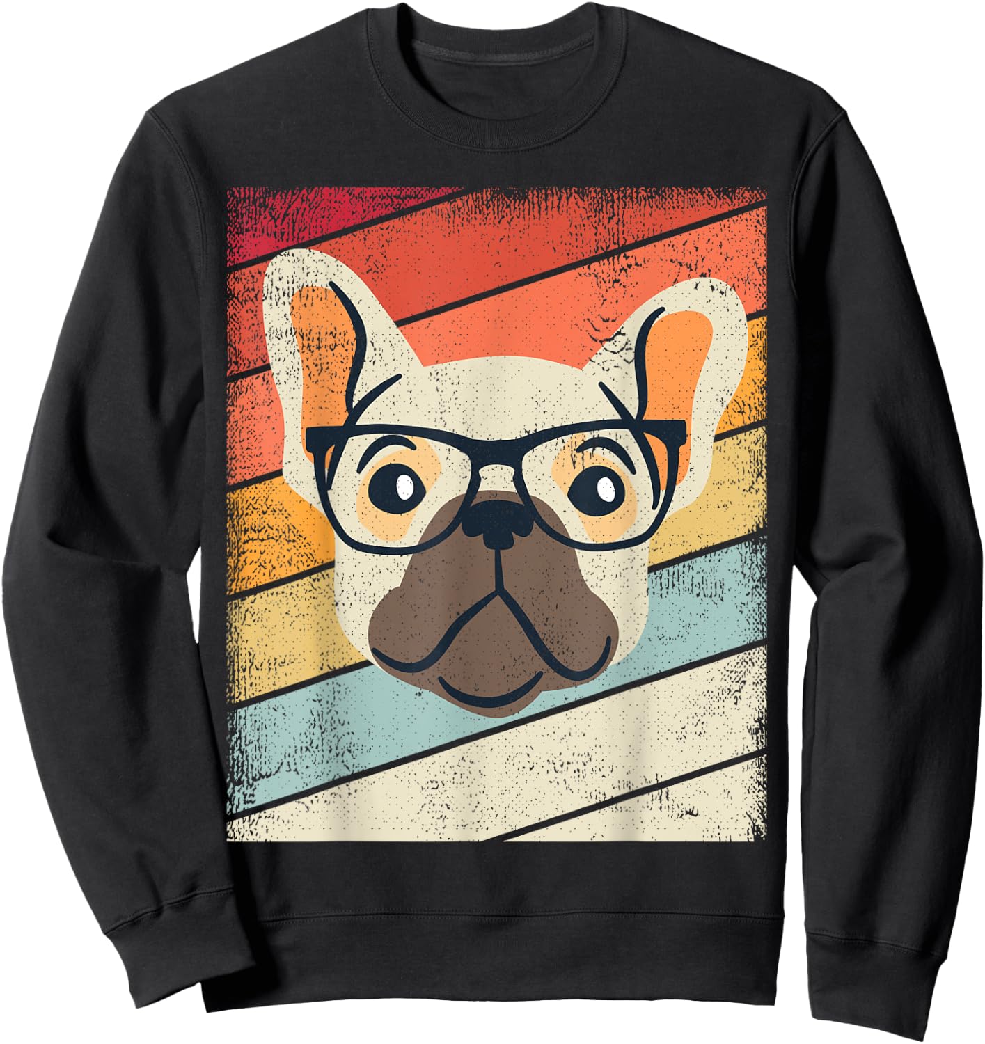 Vintage Dog Reading Glasses Retro Graphic Gift Kids, Youth Sweatshirt - Sweatshirt | Black