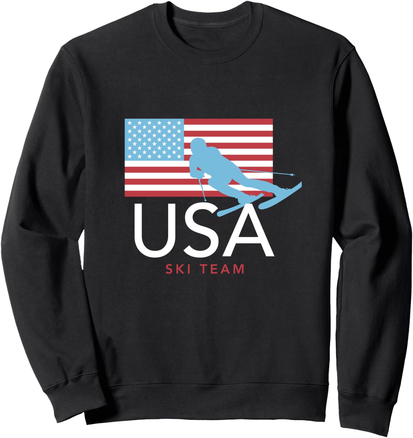 USA Ski Team American Flag : Winter Sports Games Sweatshirt - Sweatshirt | Black