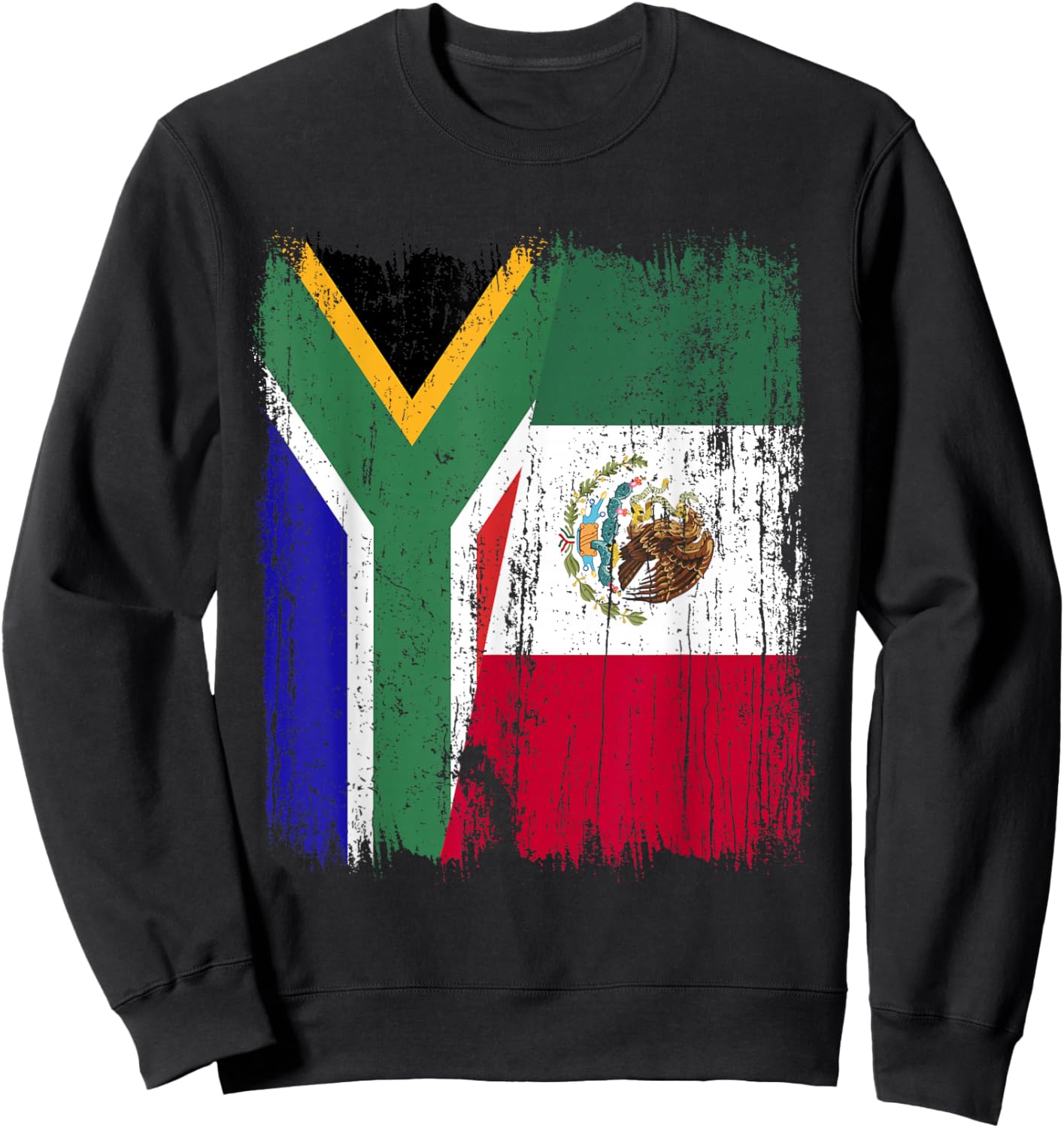 South Africa Mexico Half Flag South African Mexican Heritage Sweatshirt - Sweatshirt | Black