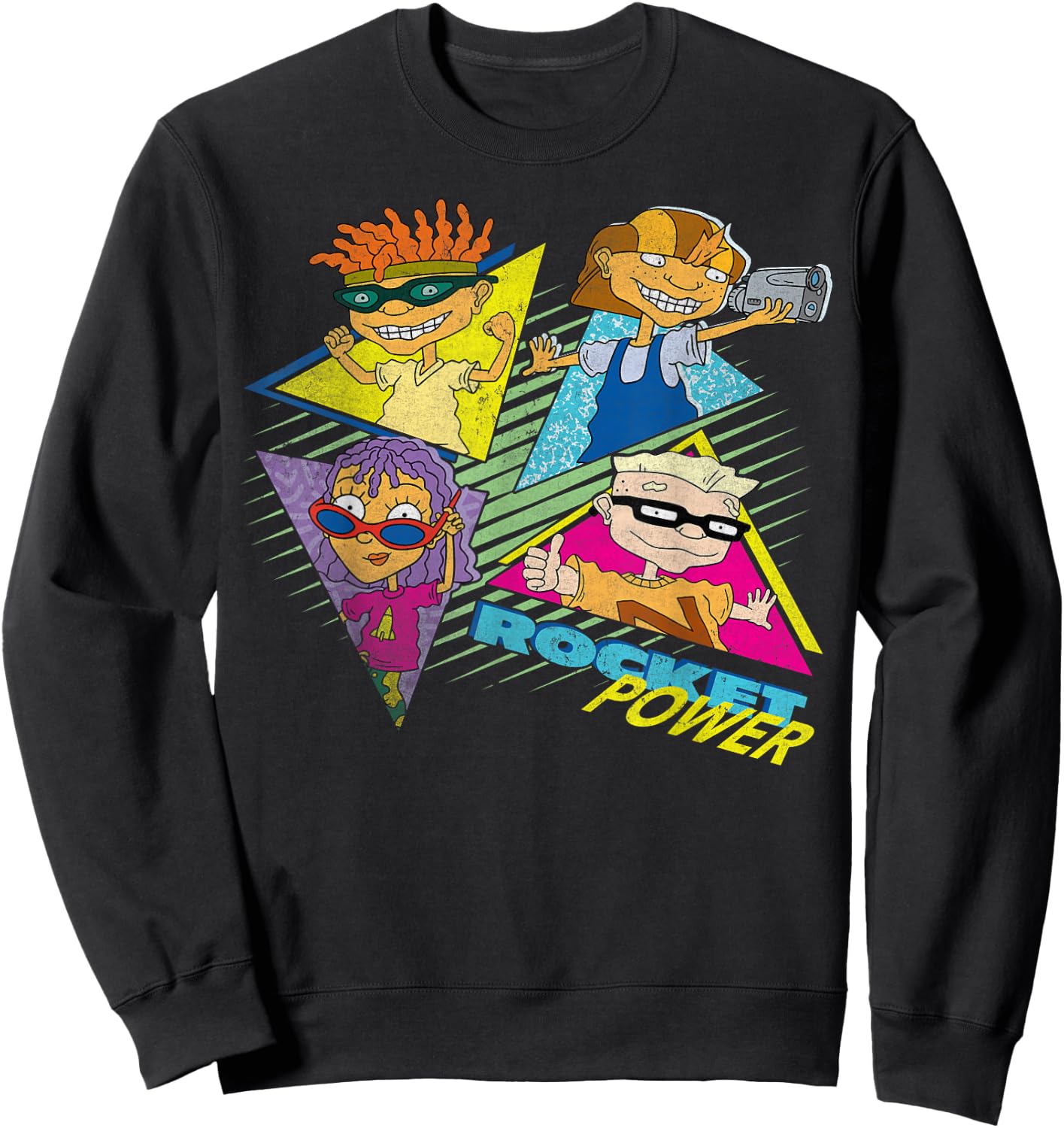 Nickelodeon Rocket Power Character Group Retro Sweatshirt - Sweatshirt | Black