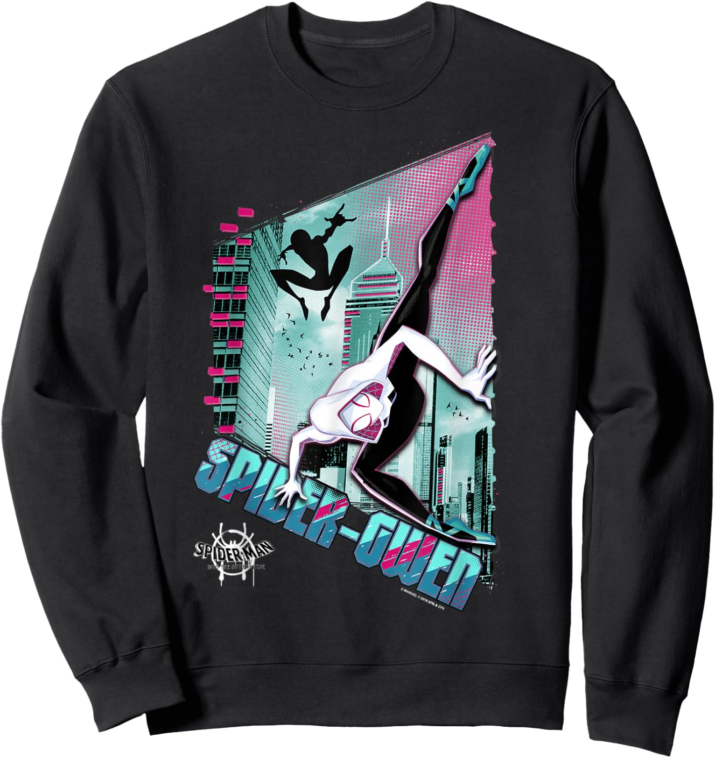 Marvel Spider-Man Spiderverse Spider-Gwen City Pose Small Sweatshirt - Sweatshirt | Black