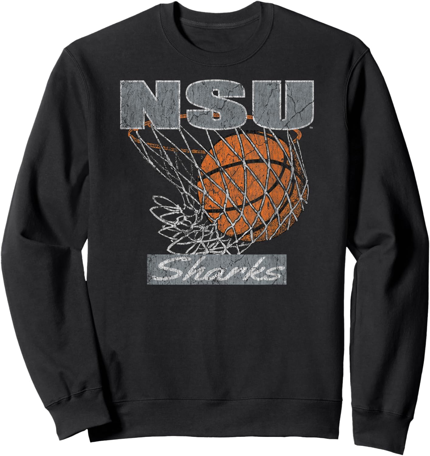 Nova Southeastern Sharks Vintage Basketball 90's Royal Sweatshirt - Sweatshirt | Black