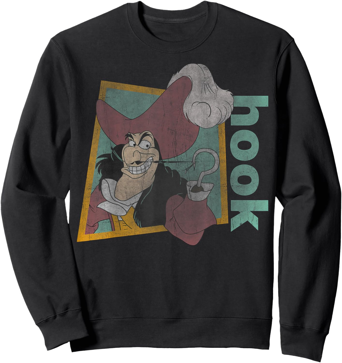 Disney Peter Pan Retro Captain Hook Smirking Sweatshirt - Sweatshirt | Black