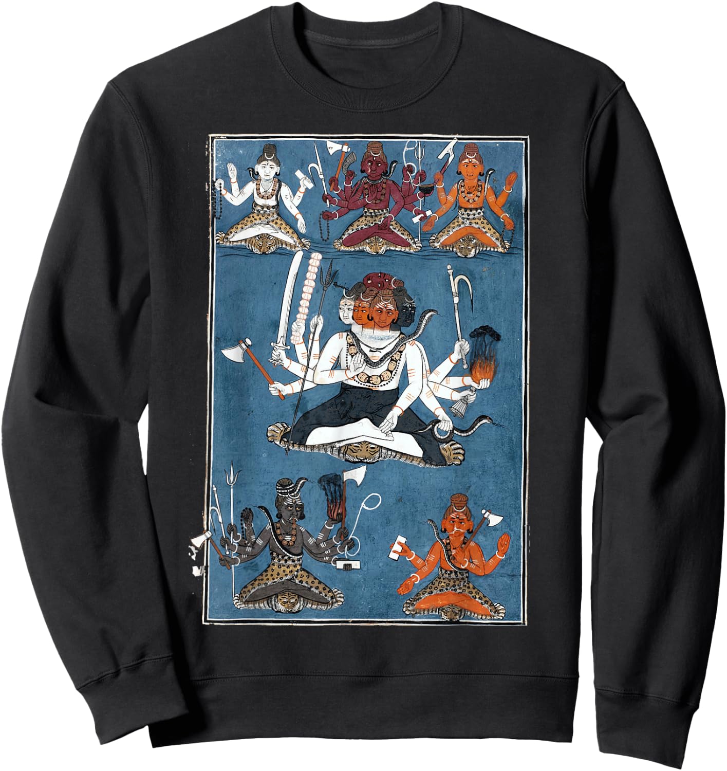 Hindu Shiva Yoga Meditation Mandala Sweatshirt - Sweatshirt | Black