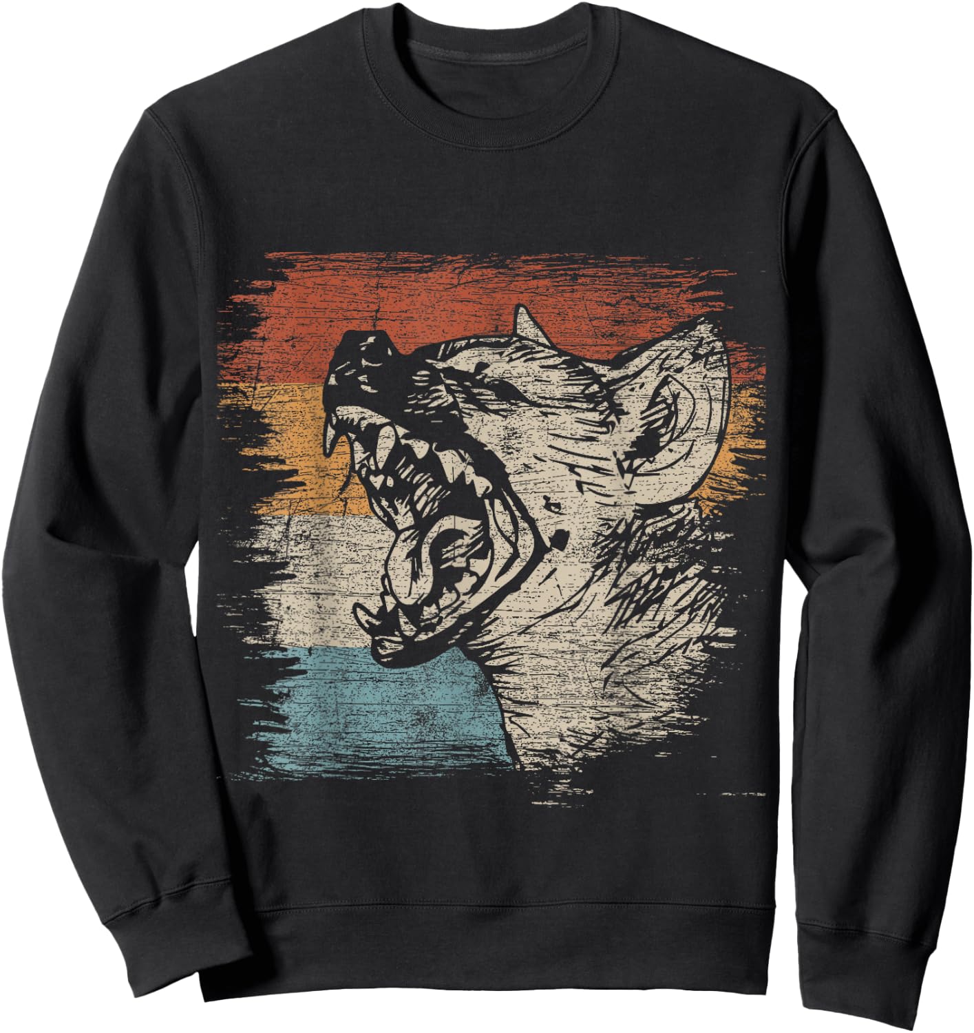 Zoo Keeper Africa Animal Safari Gift Hyena Laughing Hyena Black Adult Small Classic Fit Short Sleeve Cotton 60% Polyester 40% Sweatshirt - Sweatshirt | Black