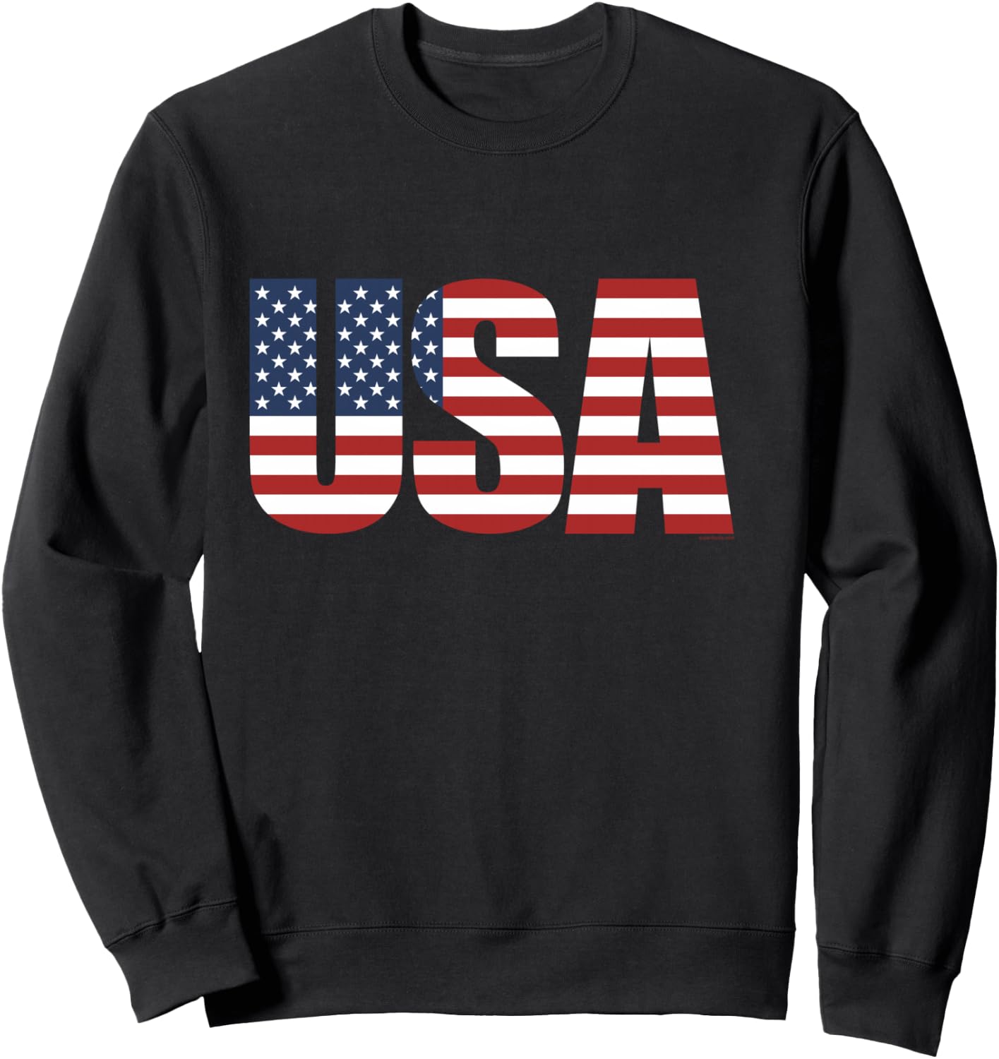 Patriotic USA Shirt Women, Men American Flag Sweatshirt - Sweatshirt | Black
