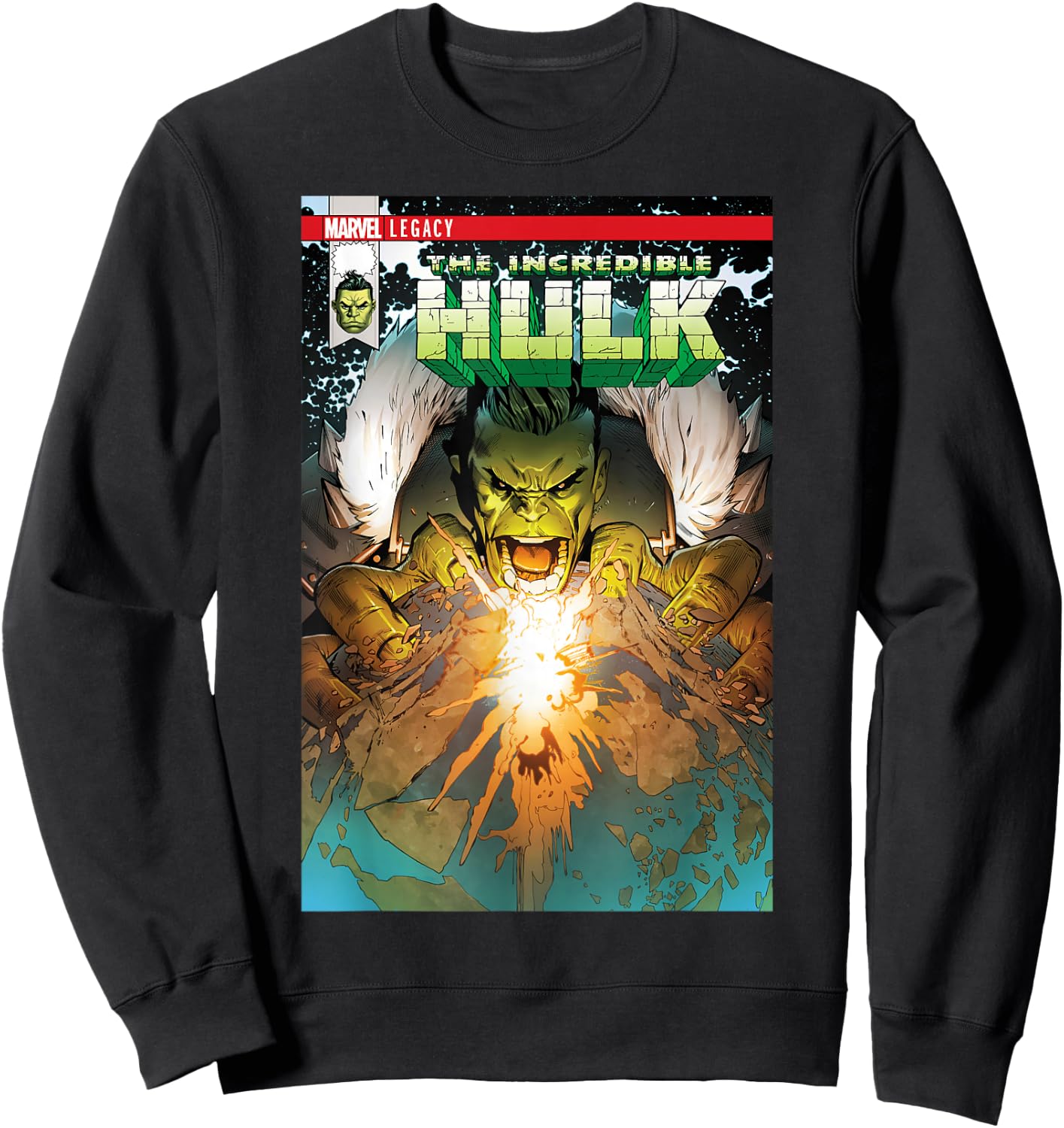 Marvel Hulk Earth Crusher Legacy Comic Cover Graphic Sweatshirt - Sweatshirt | Black