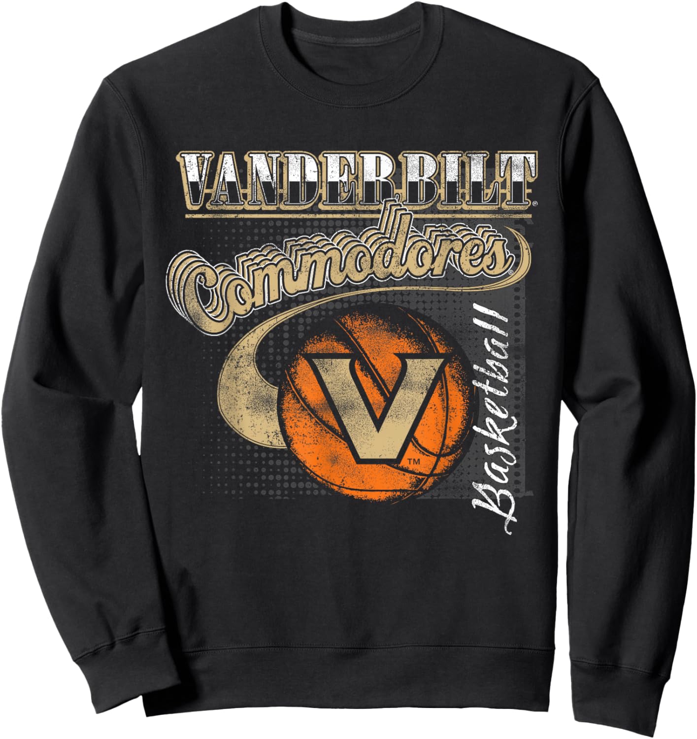 Vanderbilt Commodores Basketball Retro Black Sweatshirt - Sweatshirt | Black