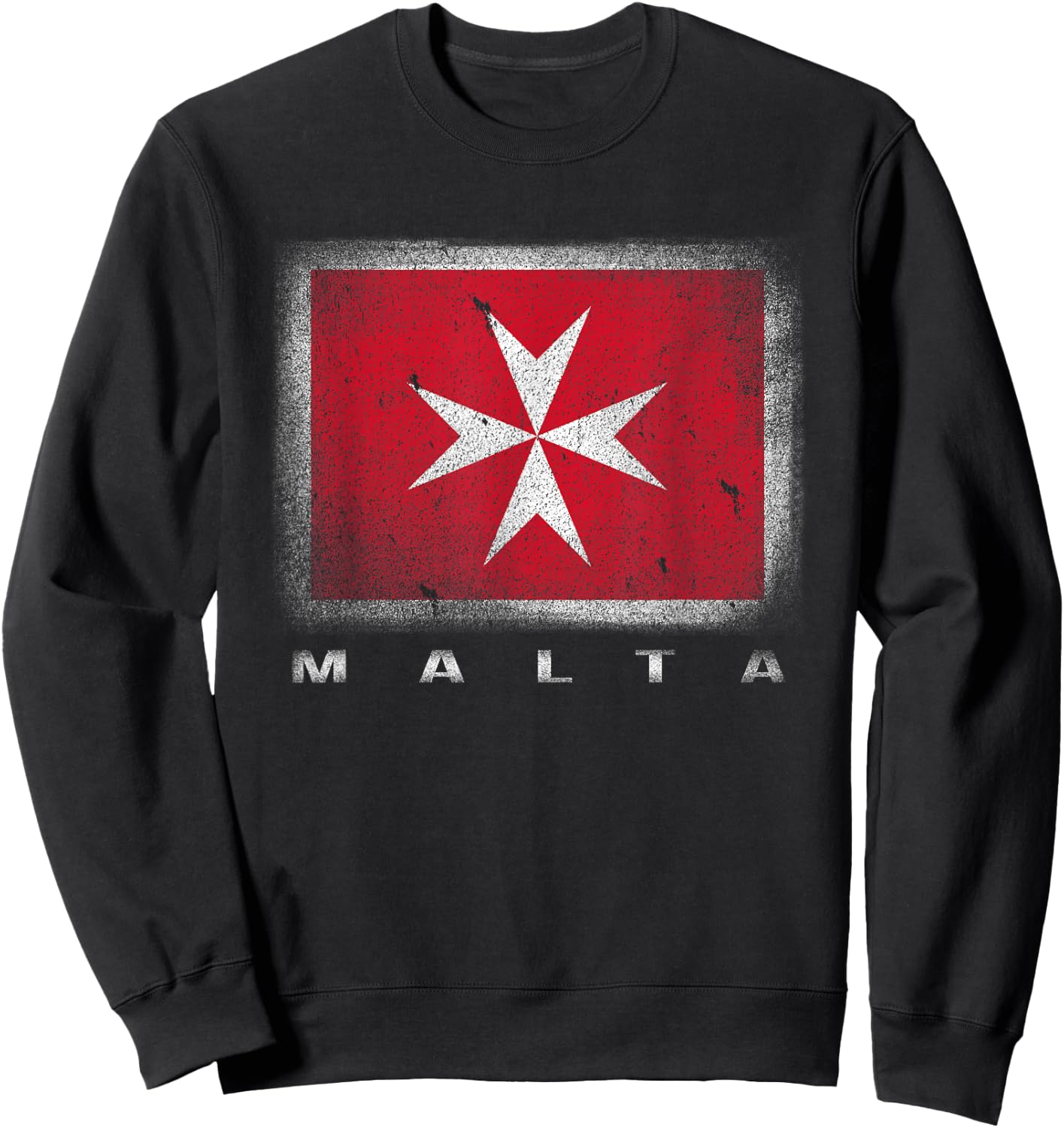 Maltese Cross Flag Malta Sweatshirt - Sweatshirt | Black