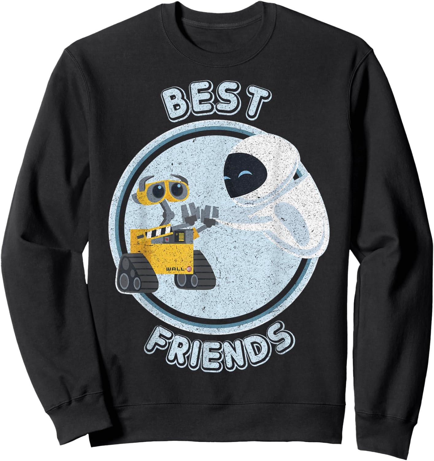 Disney Pixar Wall-E & EVE Best Friends High Five Vintage Sweatshirt - Sweatshirt | Black
