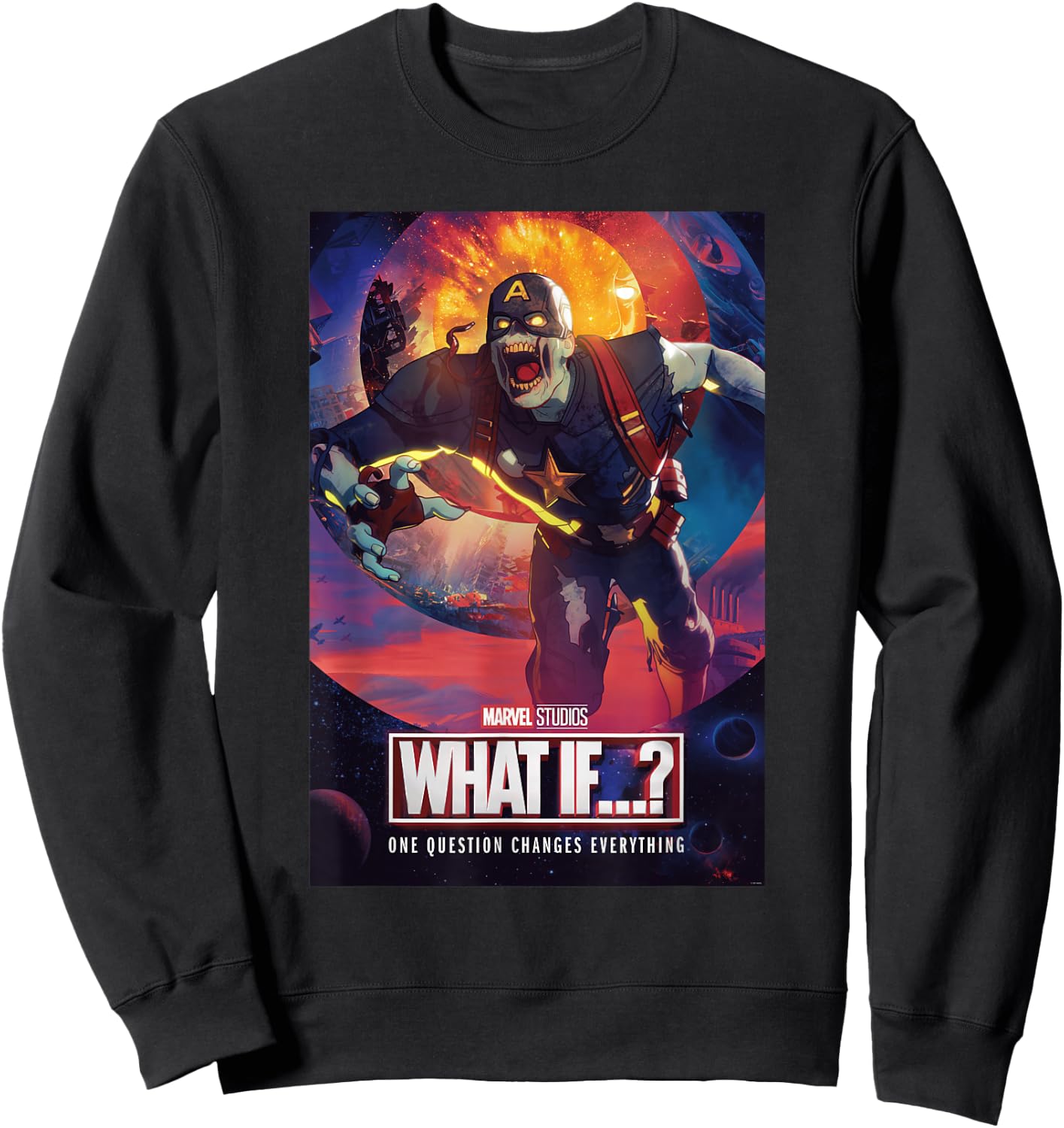 Marvel What IF...? Zombie Captain America Comic Cover Sweatshirt - Sweatshirt | Black