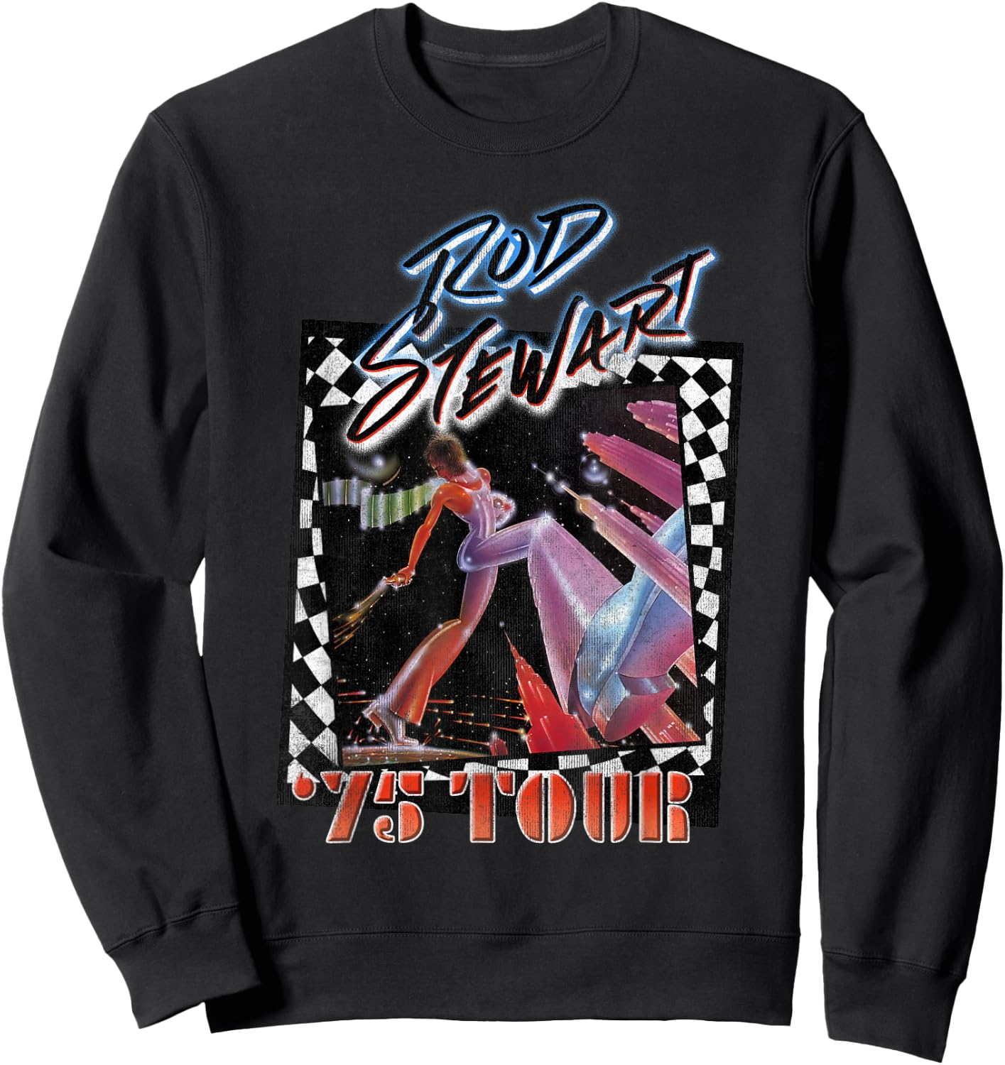 Rod Stewart 75 Tour Retro Sweatshirt - Sweatshirt | Black