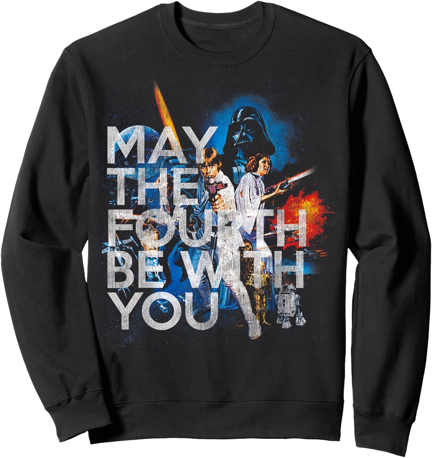 Star Wars May The Fourth Be With You Vintage Disney+ Sweatshirt - Sweatshirt | Black