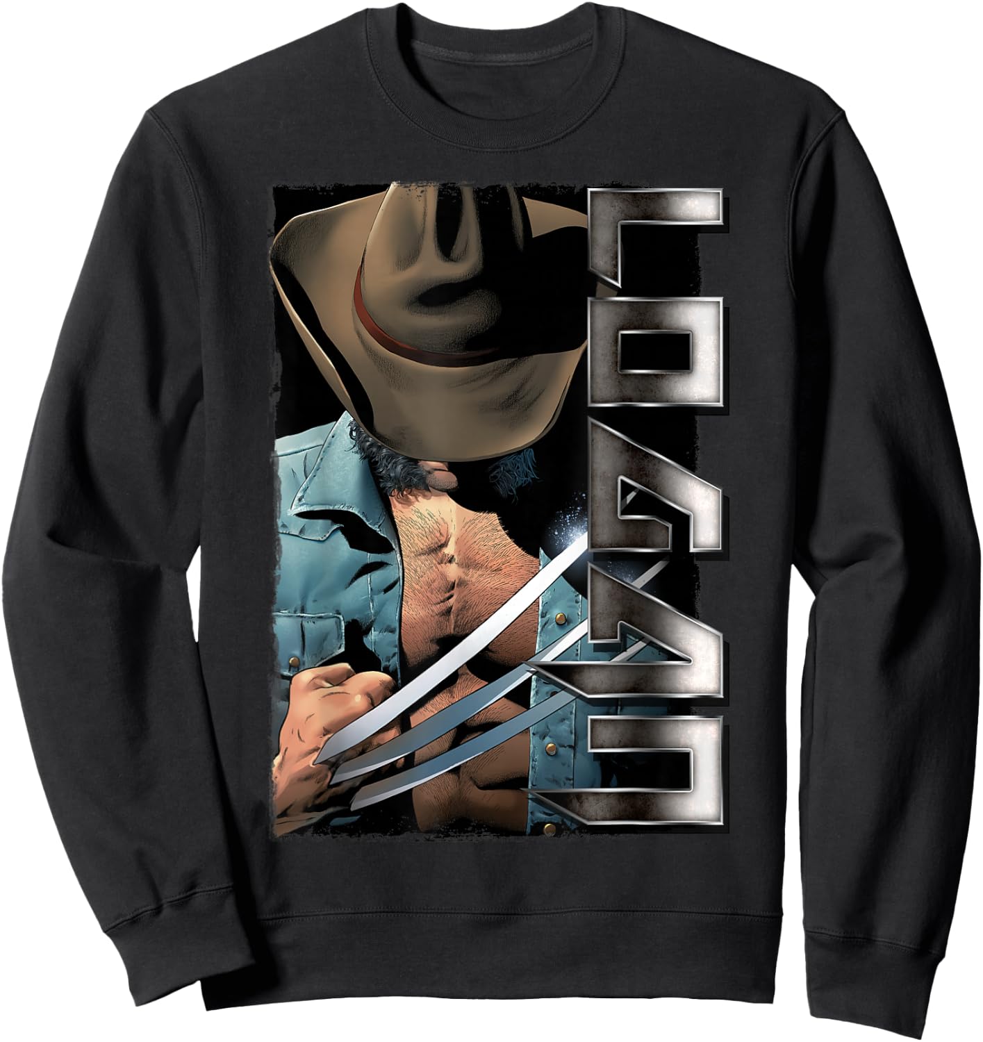 Marvel X-Men Wolverine Old Man Logan Profile Graphic Sweatshirt - Sweatshirt | Black