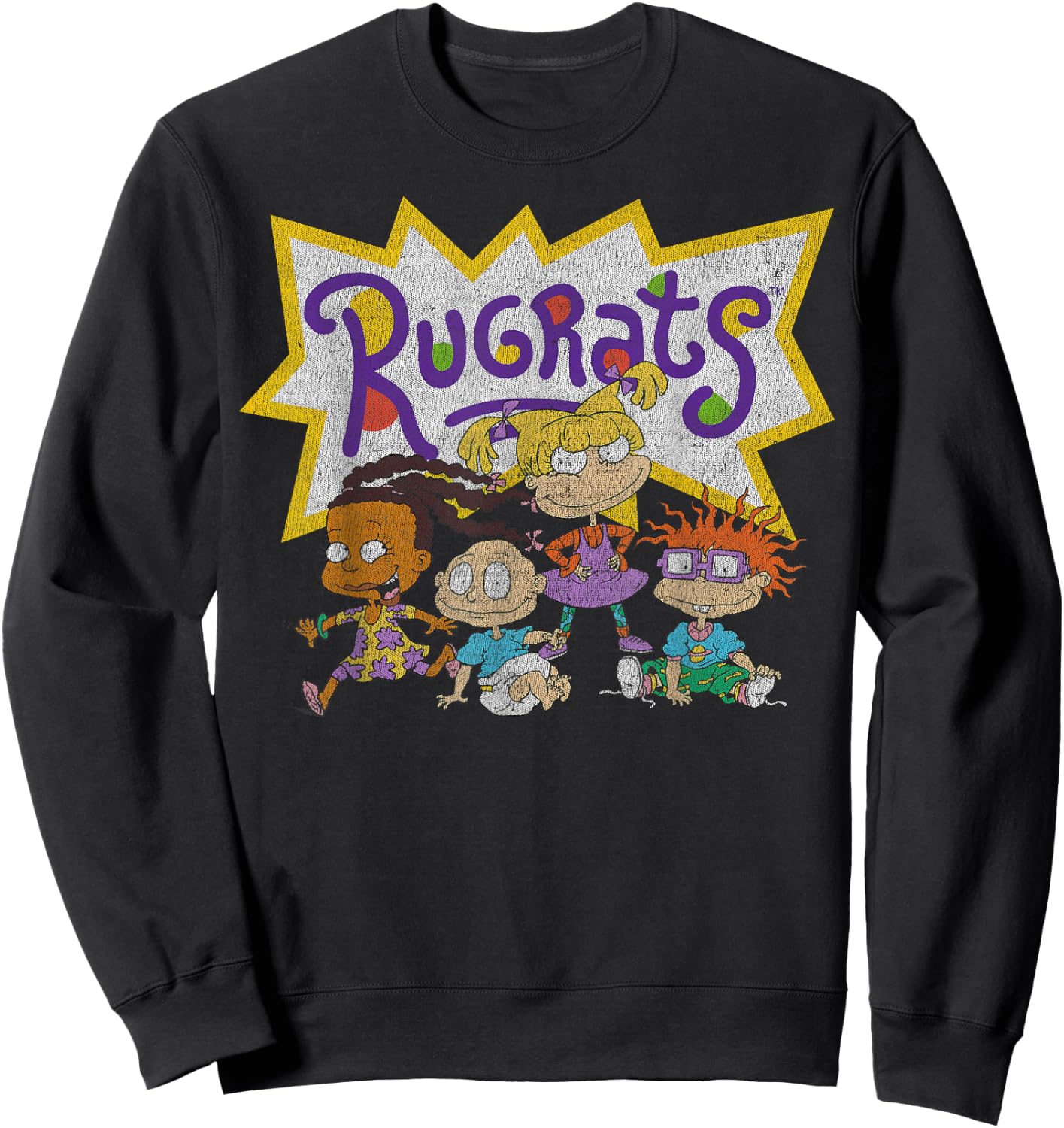Nickelodeon Rugrats Vintage Group Shot Logo Sweatshirt - Sweatshirt | Black