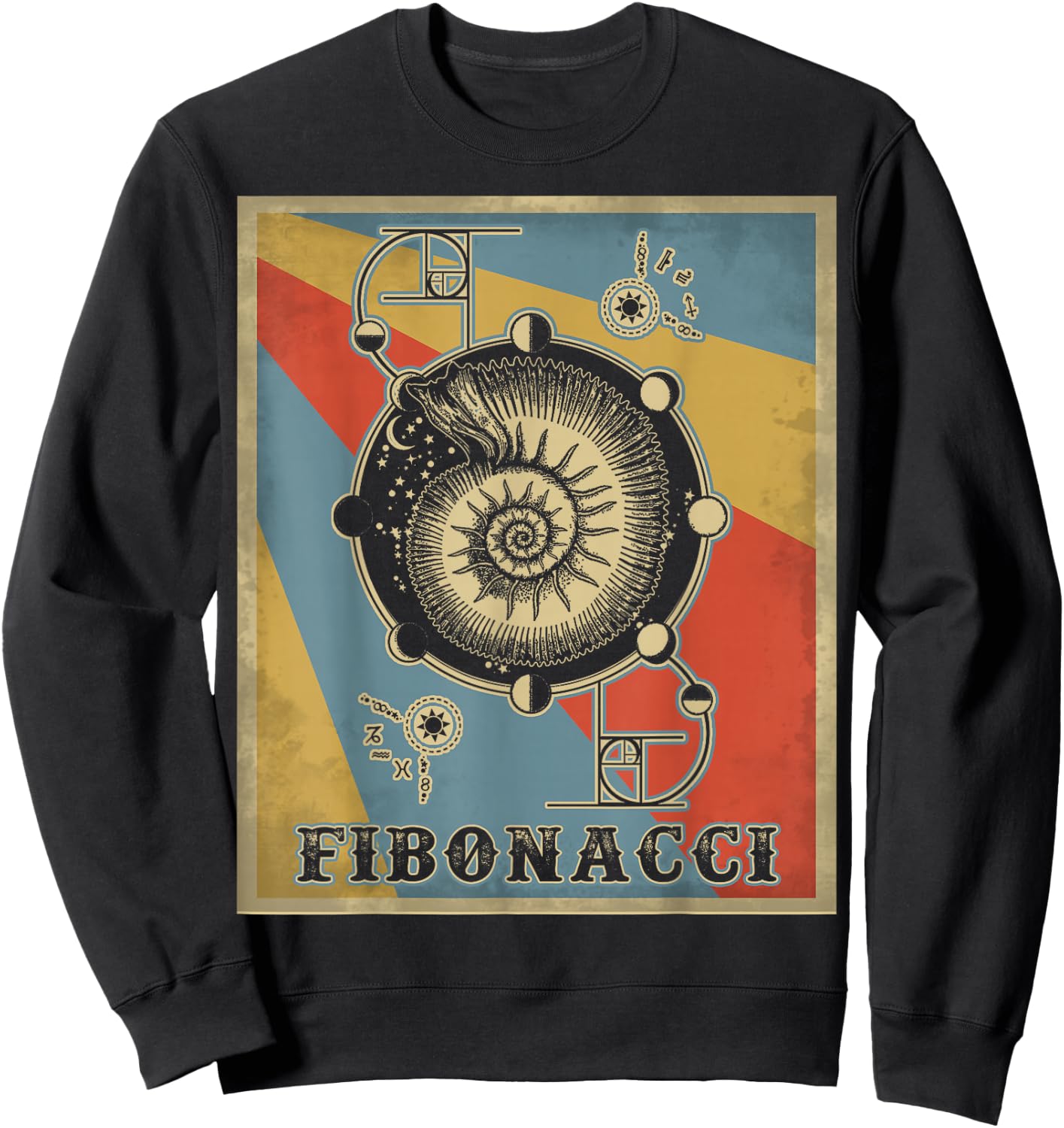 Vintage Fibonacci Golden Ratio Shirt Sweatshirt - Sweatshirt | Black