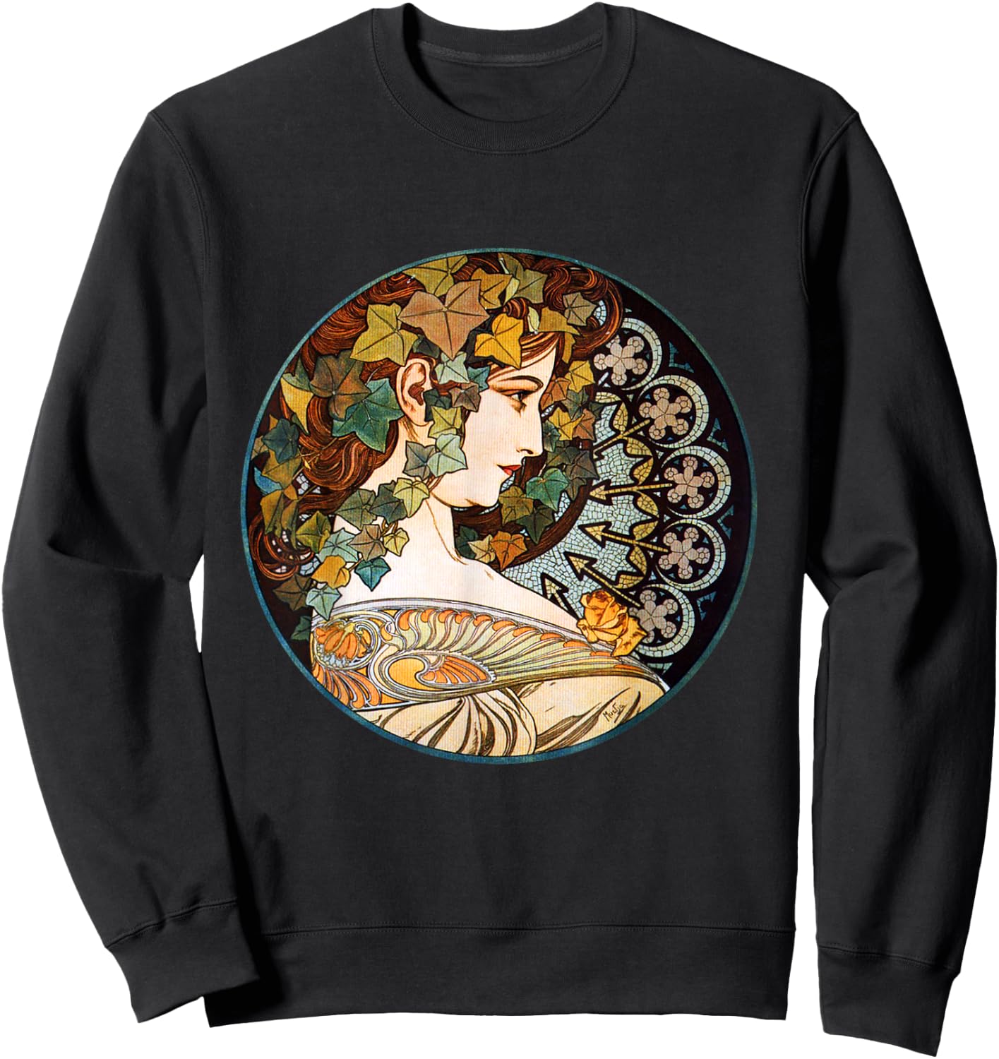 Vintage Green Ivy Goddess Sweatshirt - Sweatshirt | Black