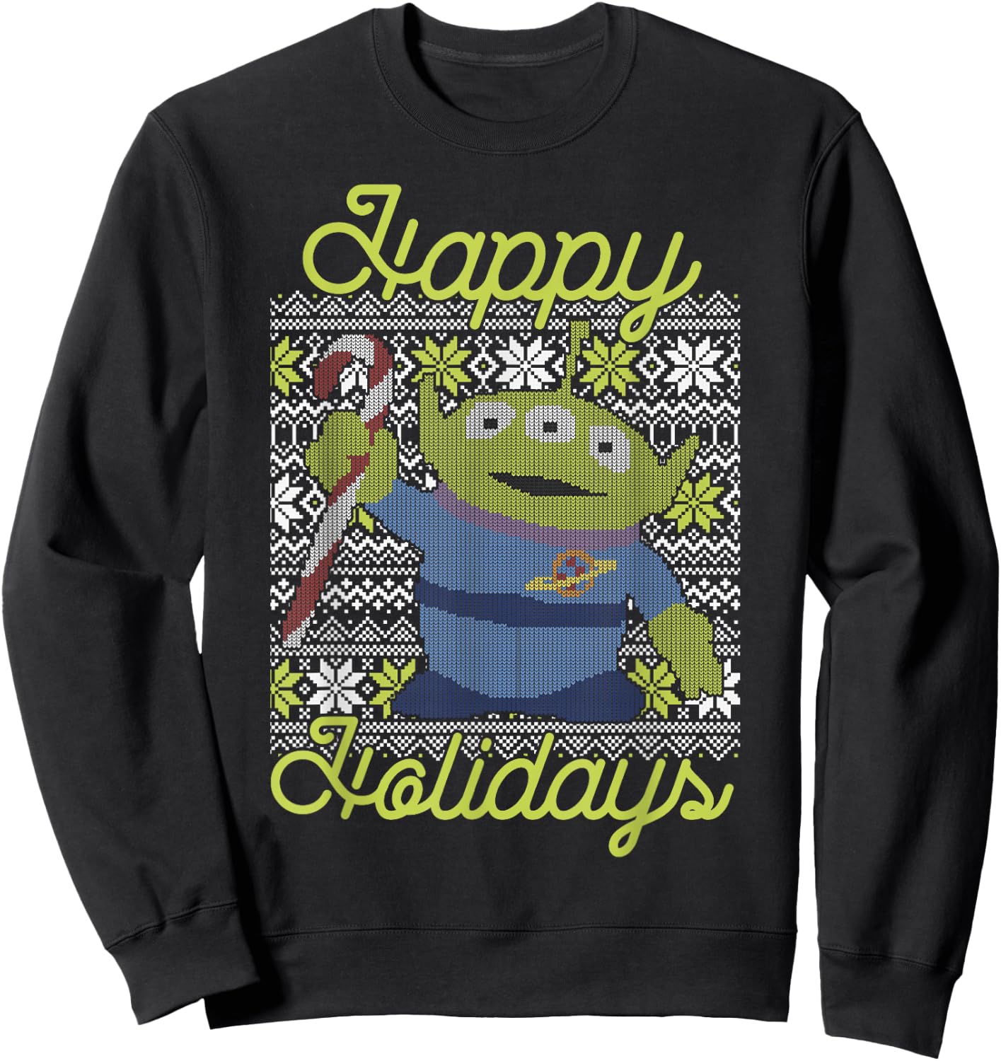 Disney Pixar Toy Story Christmas Alien Vintage Ugly Sweater Sweatshirt - Sweatshirt | Black