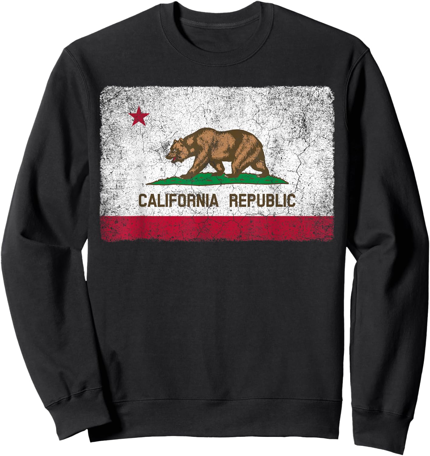 California Flag Republic Vintage Retro Official Gift Sweatshirt - Sweatshirt | Black