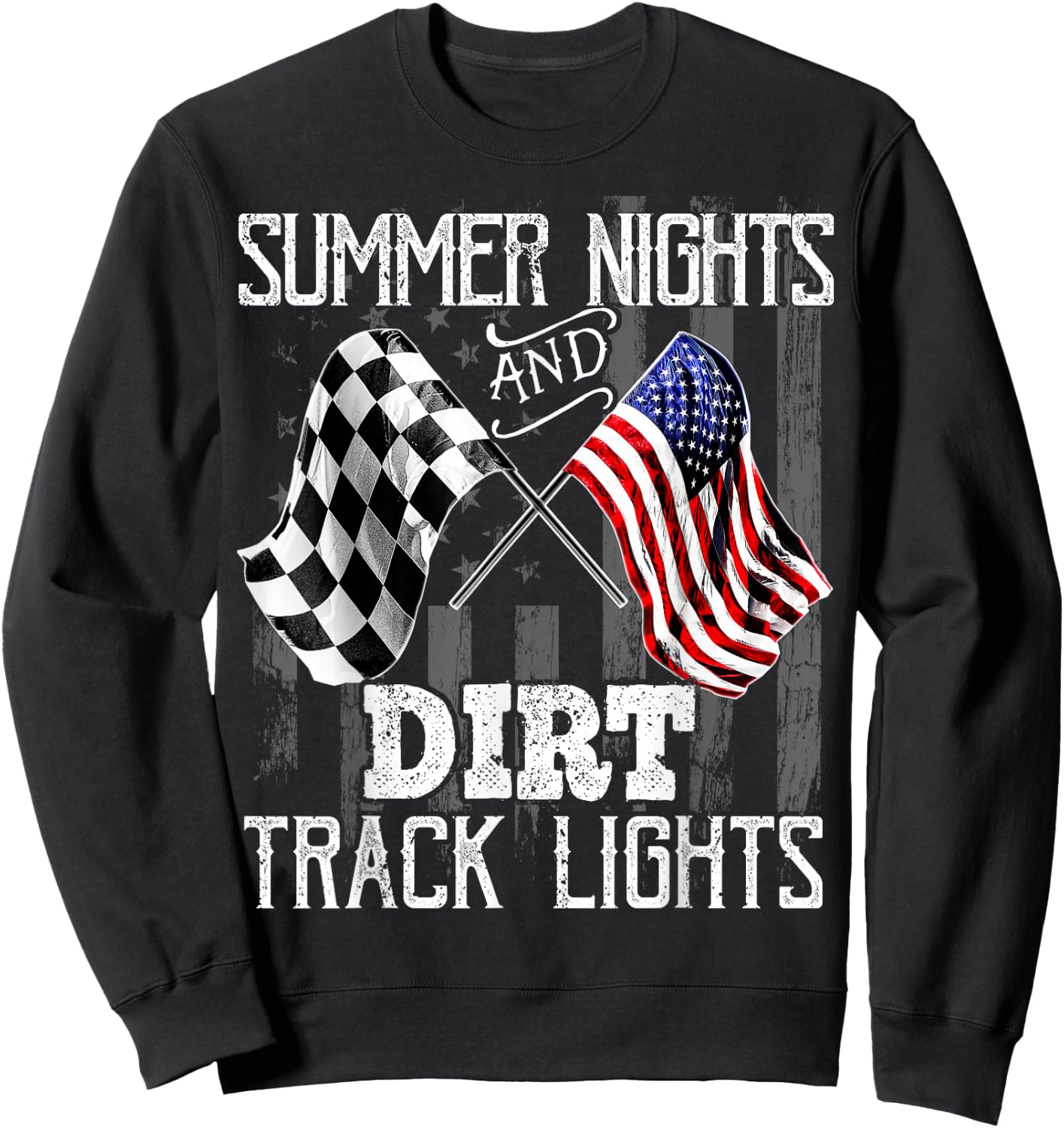 Summer Nights Dirt Track Lights Racing Motocross Gift Men Sweatshirt - Sweatshirt | Black