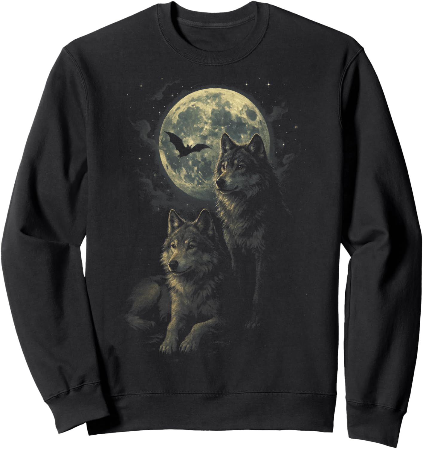 Mountain Wolves - Moonlit Night Howl Sweatshirt - Sweatshirt | Black
