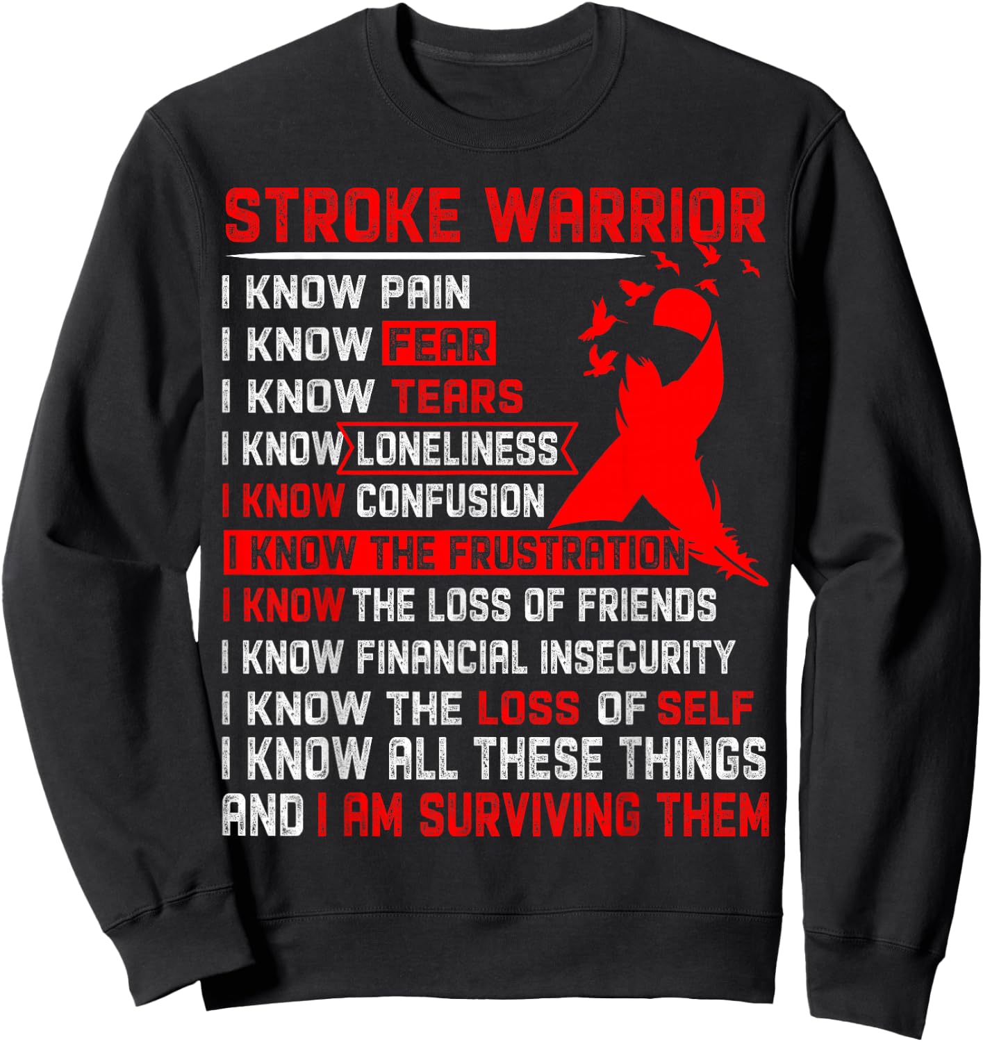 Stroke Warrior Men Sweatshirt - Sweatshirt | Black