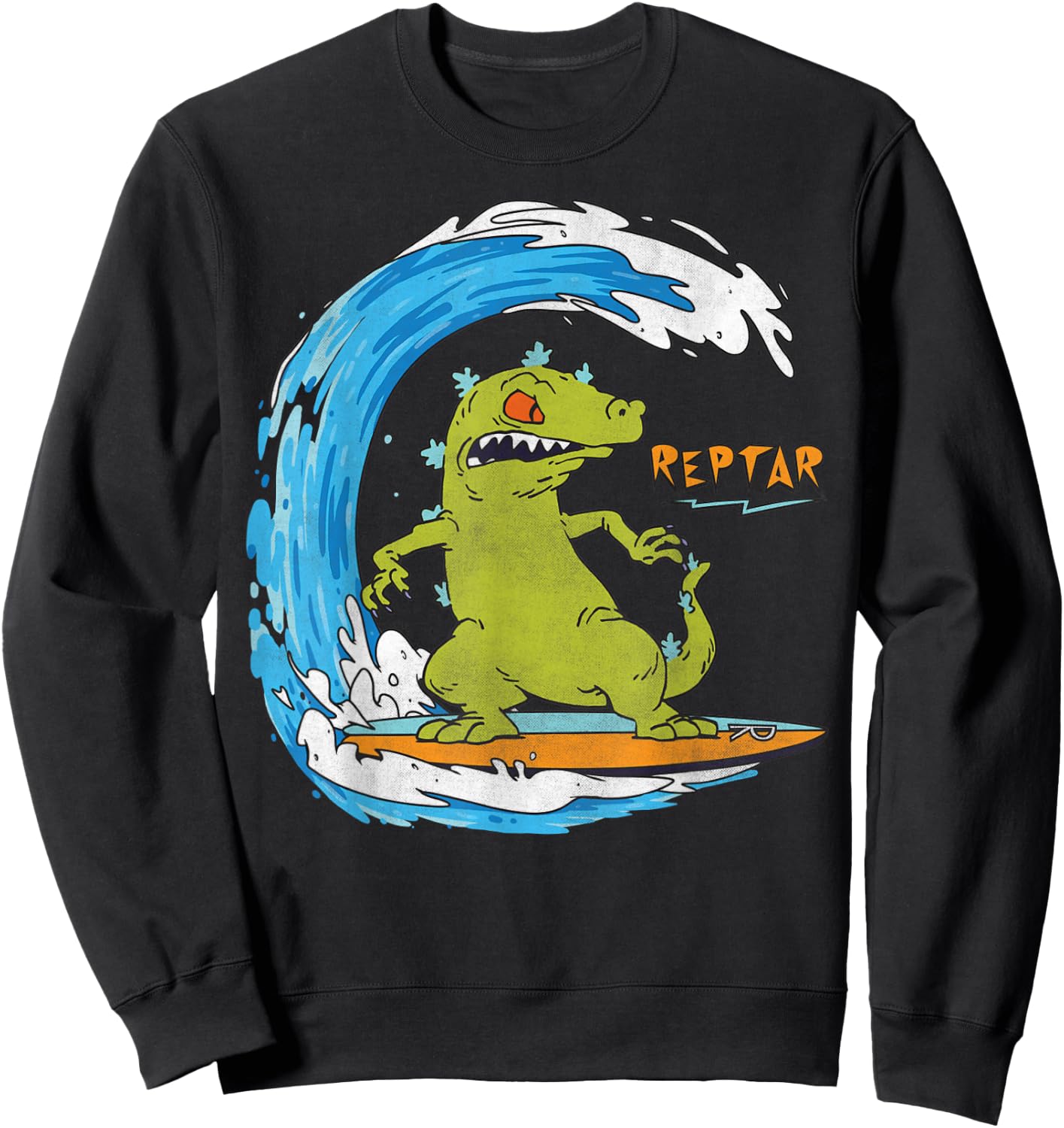 Nickelodeon Surfing Reptar Graphic Sweatshirt - Sweatshirt | Black
