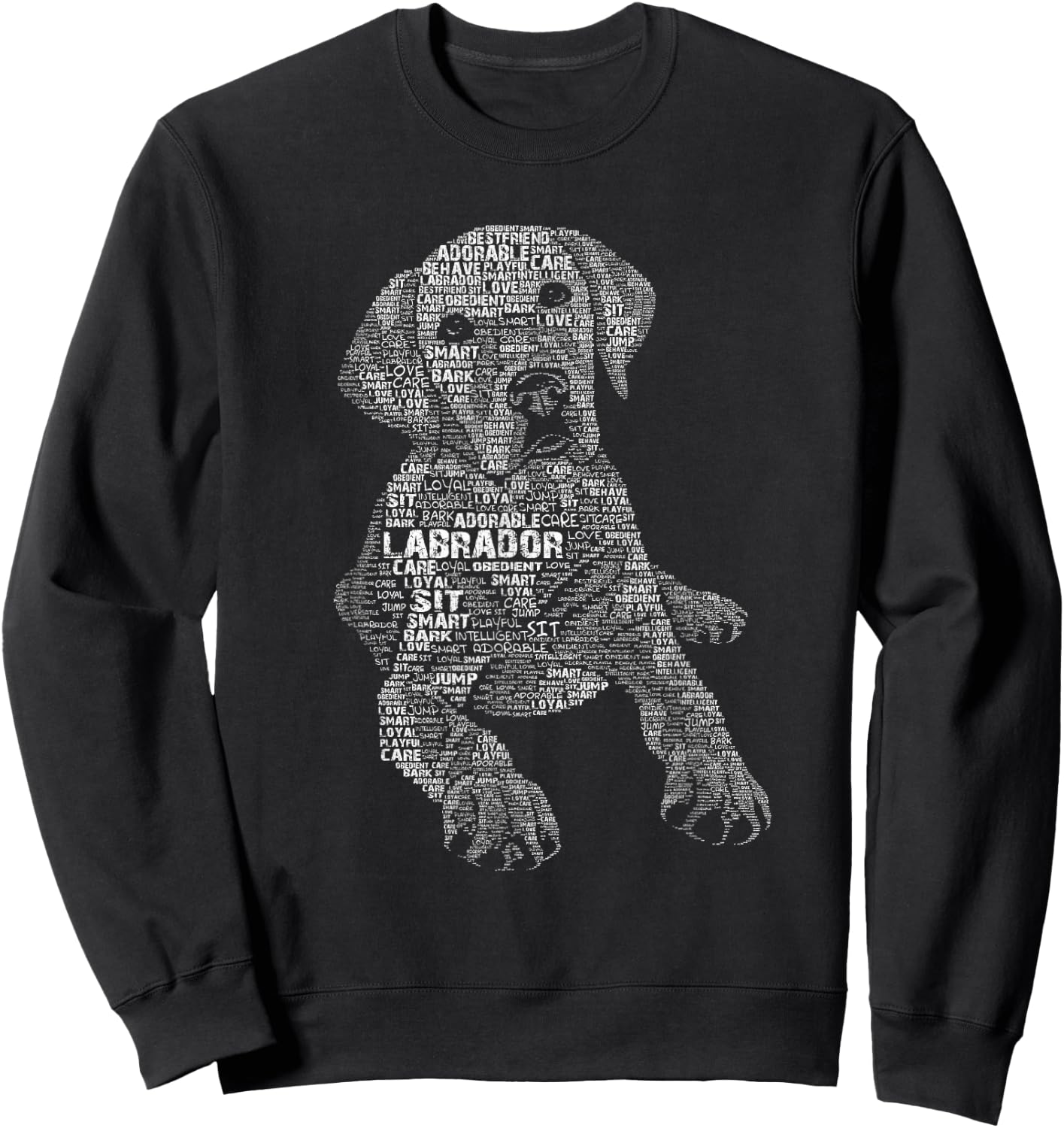 Yellow Chocolate Black Labrador Retriever - Caligram Style Sweatshirt - Sweatshirt | Black