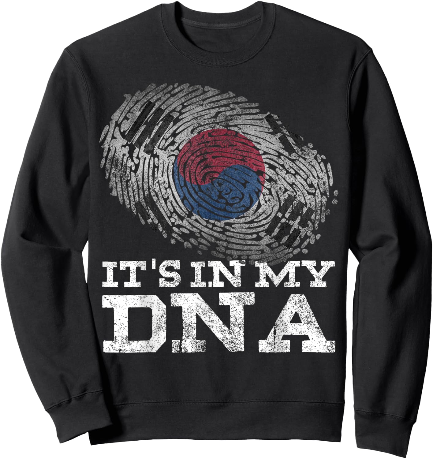 It's In My DNA South Korean Shirt Asian Gifts Korean Flag Sweatshirt - Sweatshirt | Black