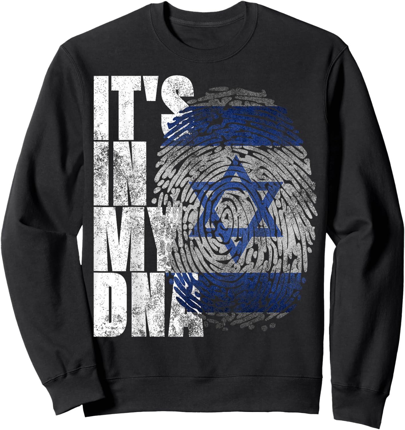 It's In My DNA Israel Religious Gifts Israeli Flag Jewish Sweatshirt - Sweatshirt | Black