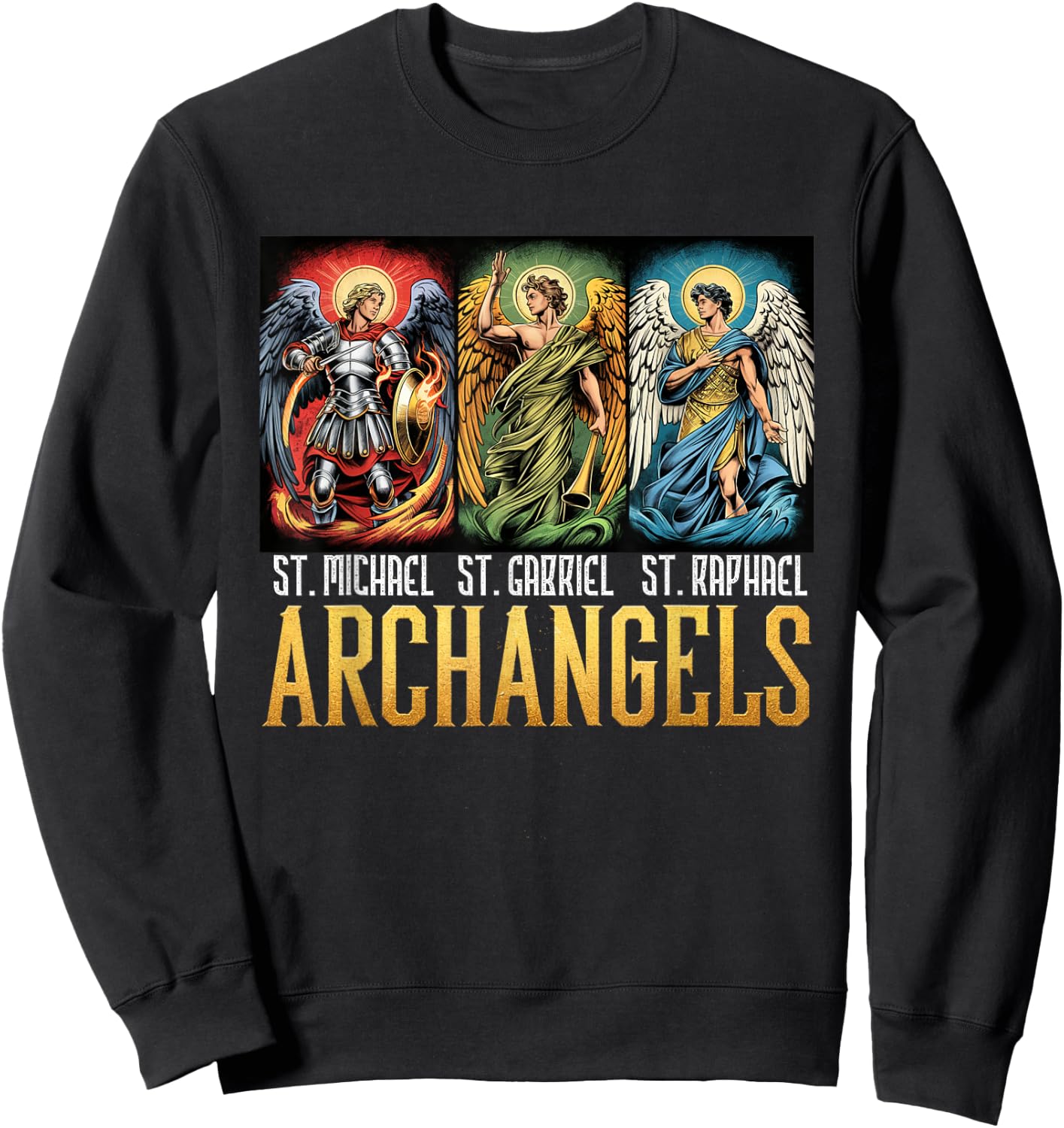 Saint Michael Catholic Archangels Biblical Sweatshirt - Sweatshirt | Black