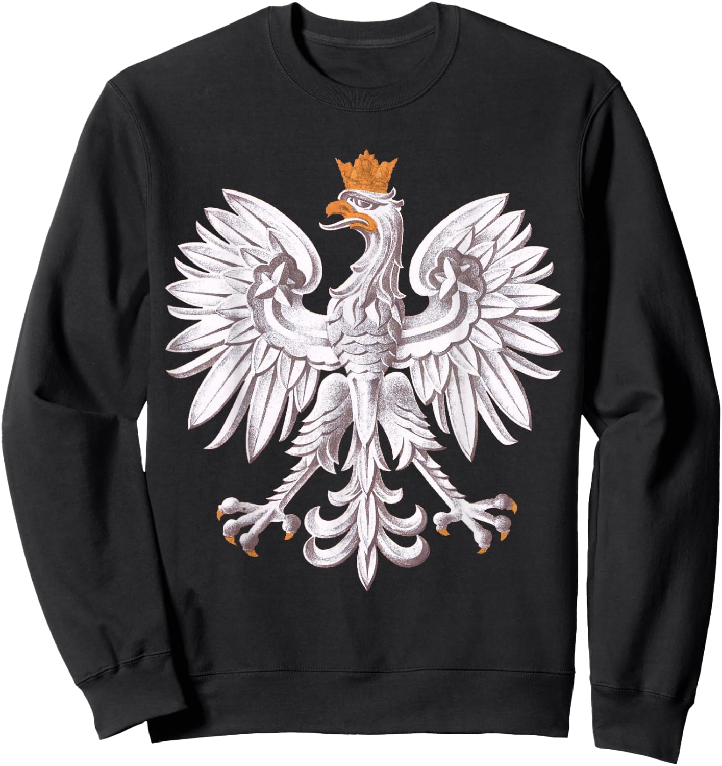 Vintage Polish White Eagle Poland Polska Sweatshirt - Sweatshirt | Black