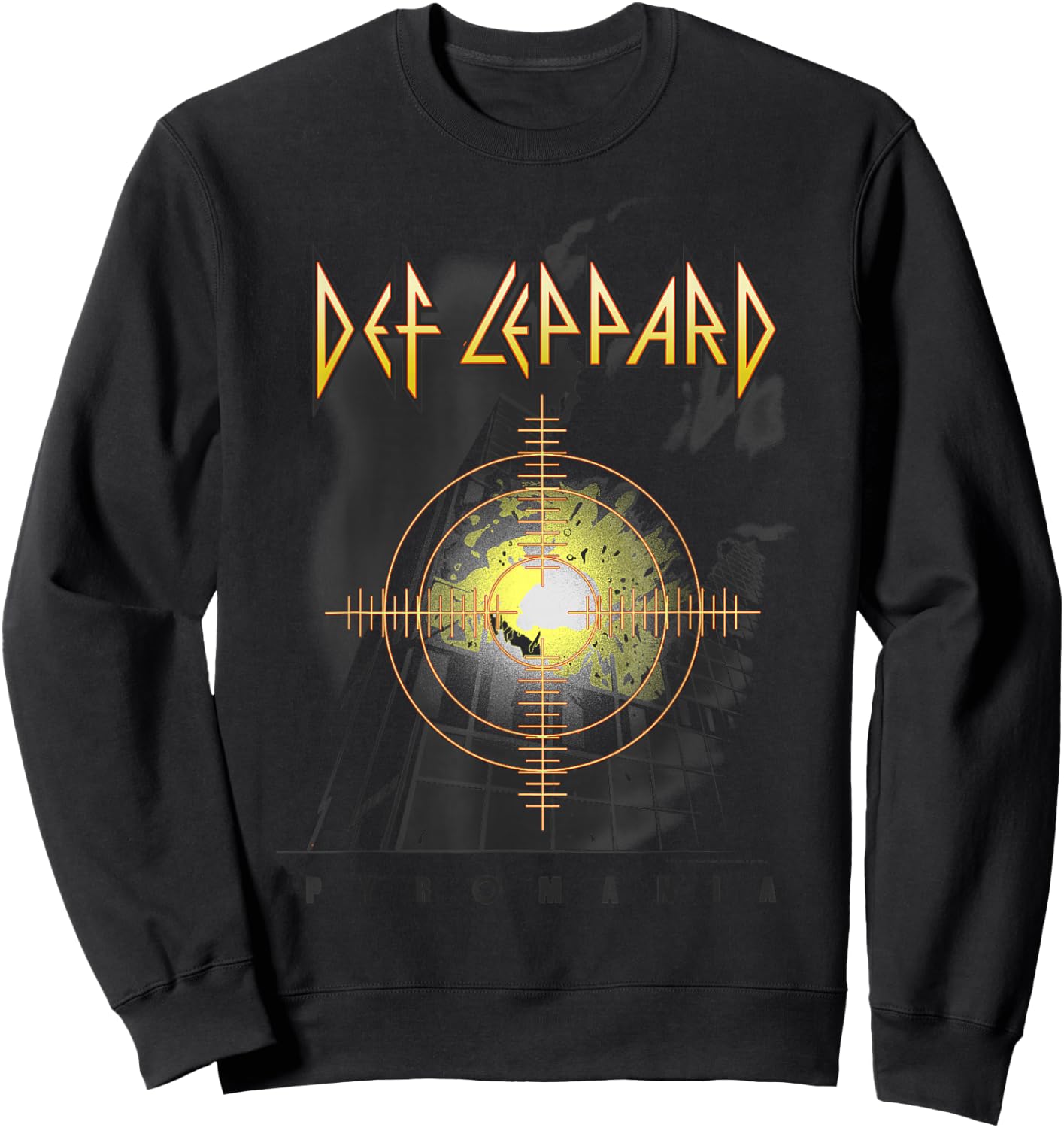 Def Leppard Pyro - Adult, Red, Small, Short Sleeve Sweatshirt - Sweatshirt | Black