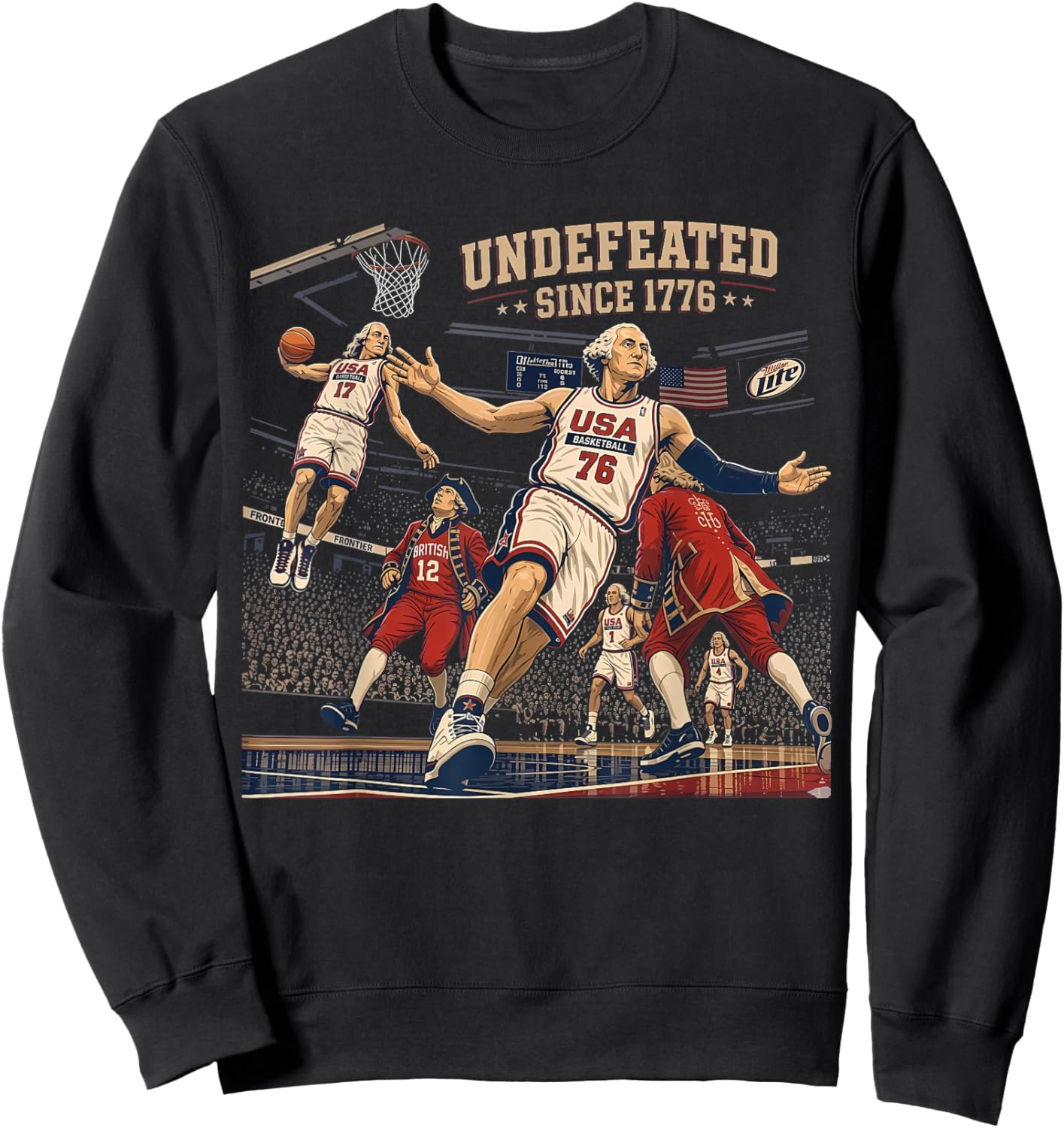 Undefeated Since 1776 America 4th of July Independence Day Sweatshirt - Sweatshirt | Black