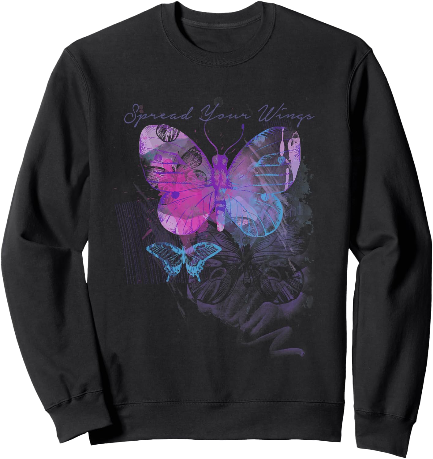 Butterfly graphic who love butterflies, gift Sweatshirt - Sweatshirt | Black