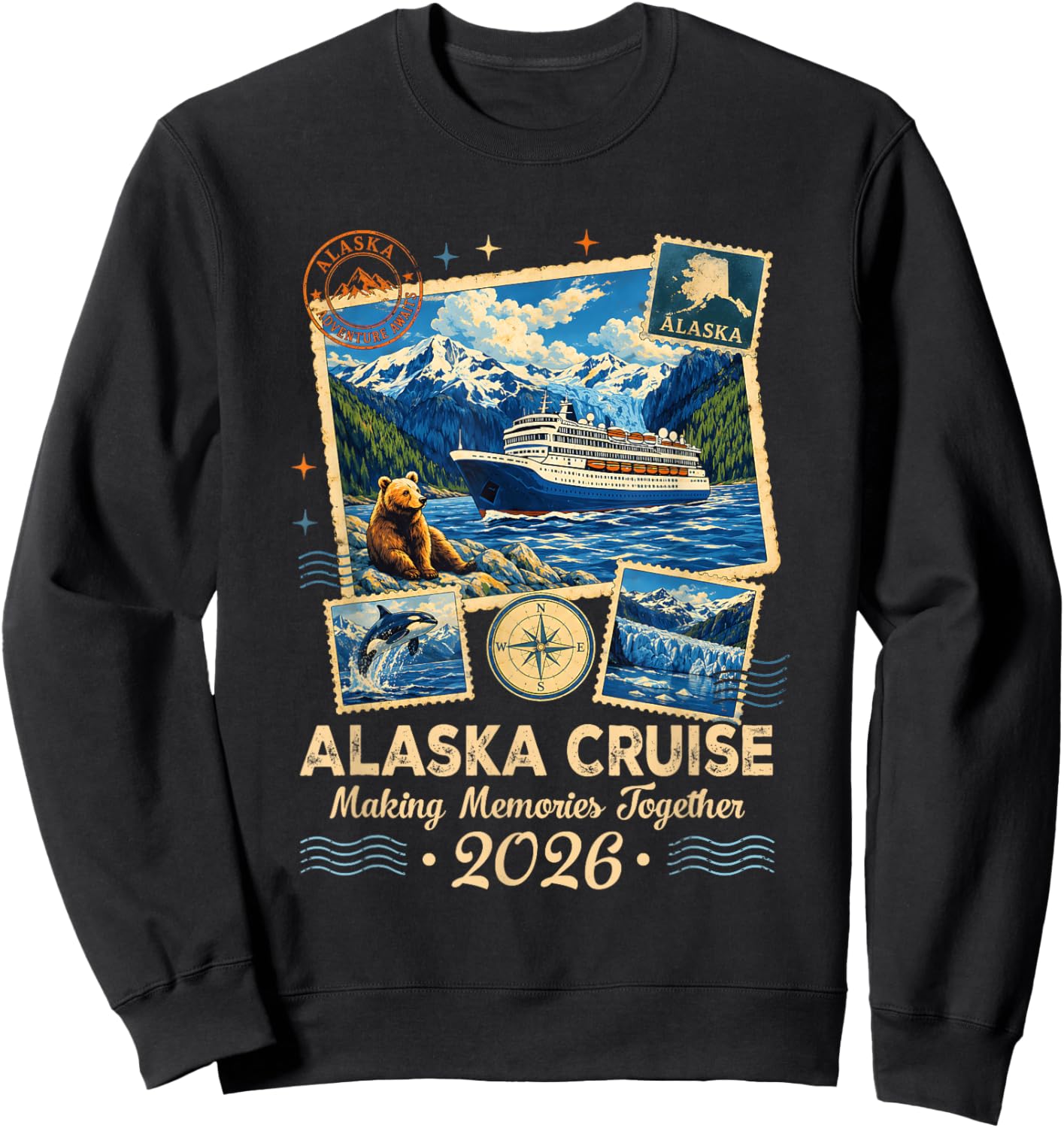 Alaska Vacation 2026 Cruise Family Matching Group Trip Sweatshirt - Sweatshirt | Black