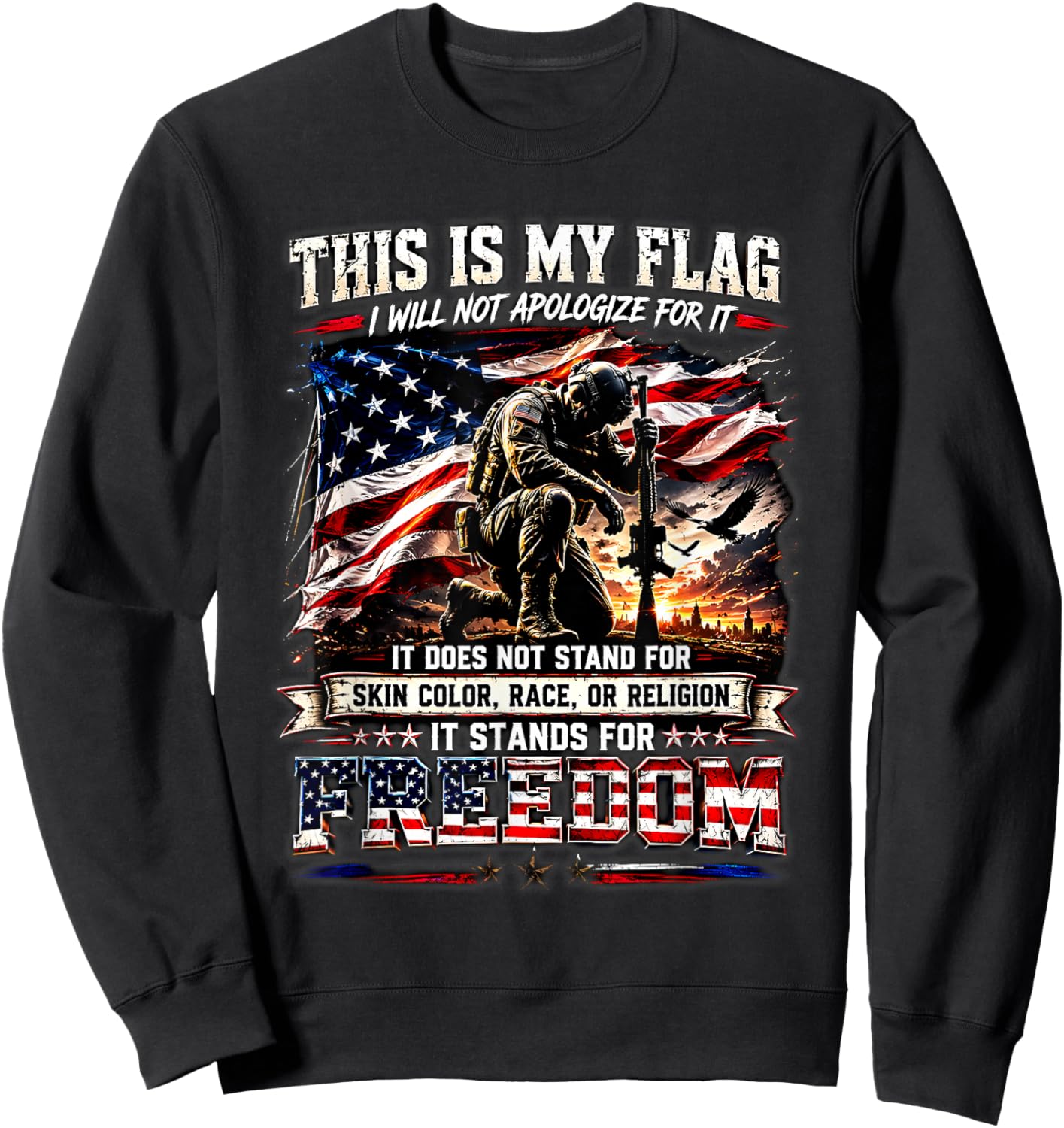 This Will Not Apologize for N is My Flag Does Not Stand for Sweatshirt - Sweatshirt | Black