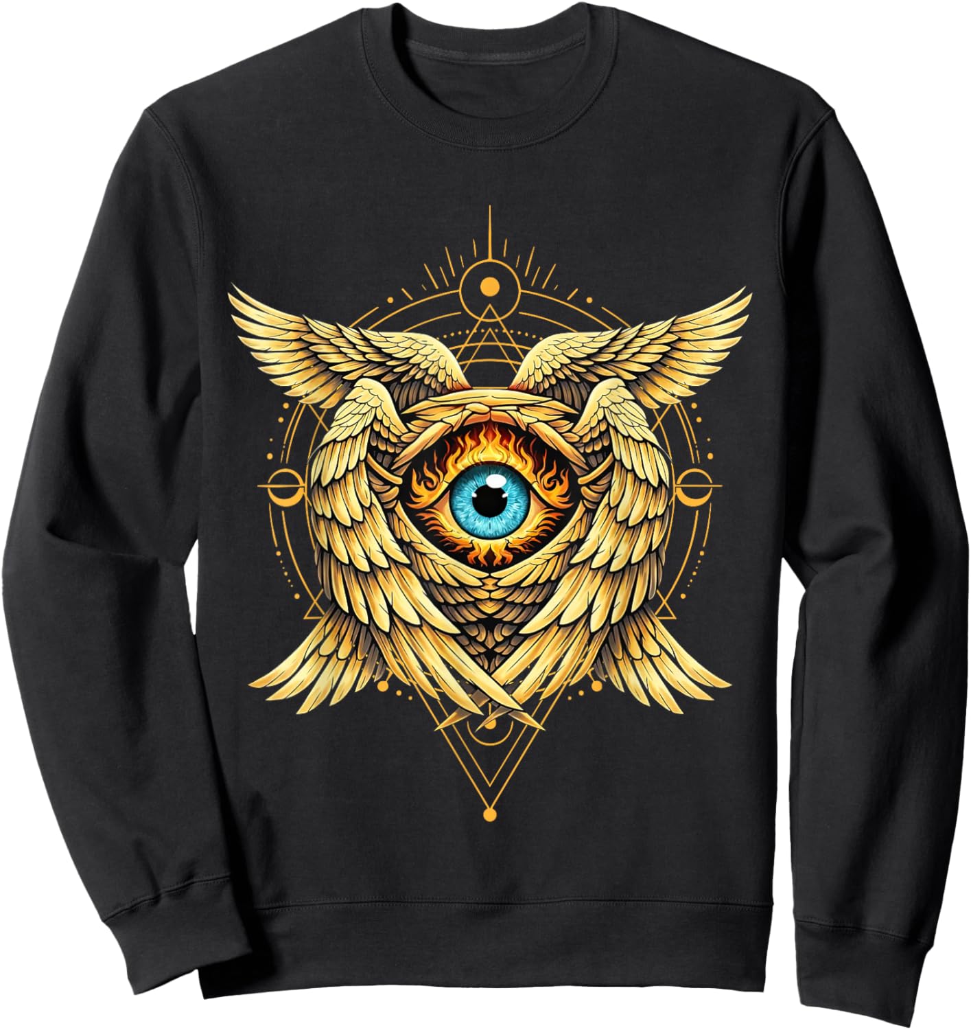 Biblically Accurate Angel Geometric Seraphim Gothic Sweatshirt - Sweatshirt | Black