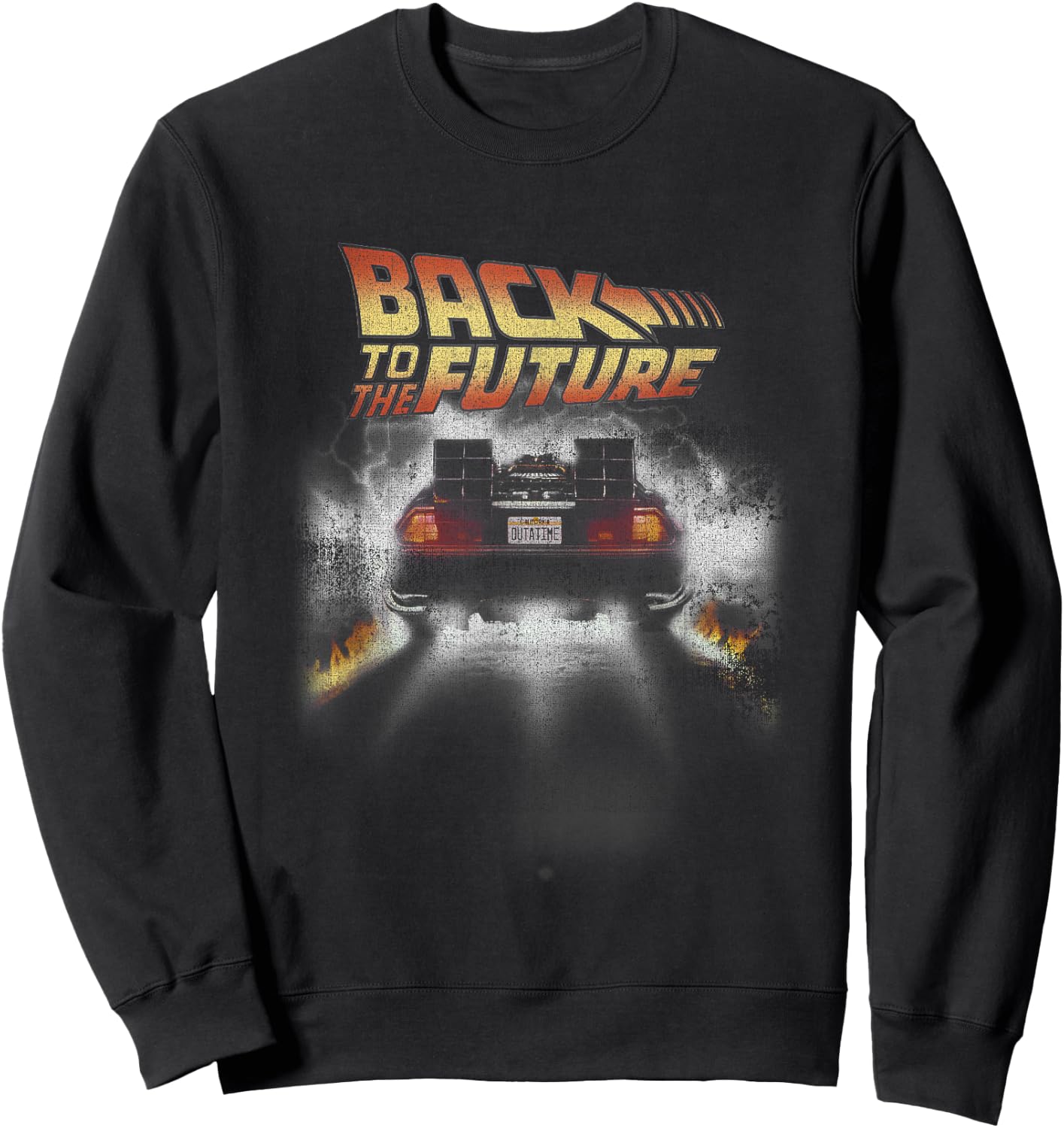 Back to The Future Vintage Delorean Peel Out Graphic Sweatshirt - Sweatshirt | Black