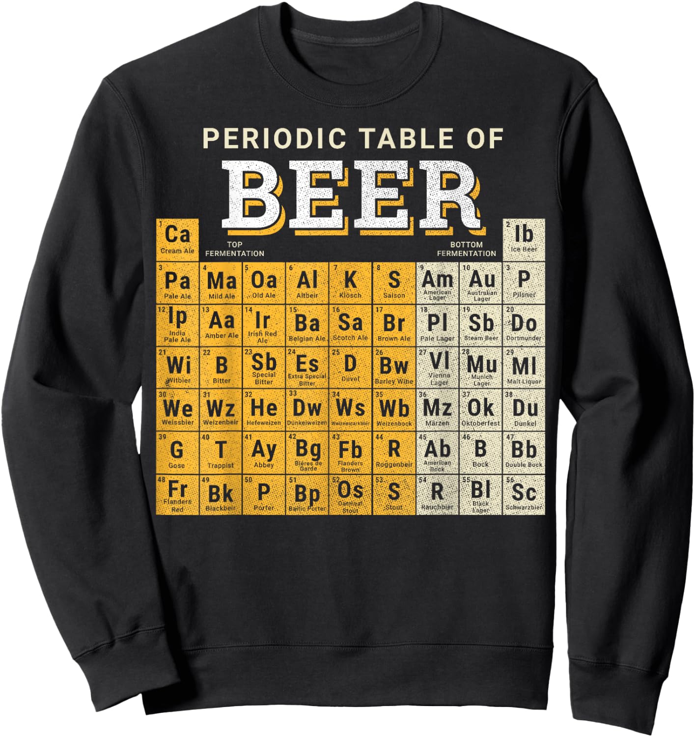 Periodic Table Of Beer Sketch Sweatshirt - Sweatshirt | Black