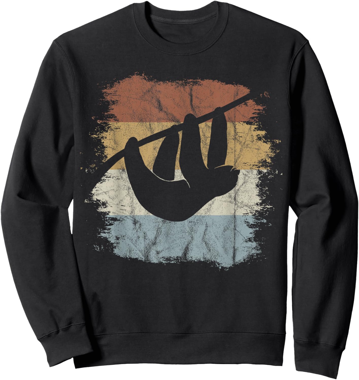 Retro Sloth Silhouette Sweatshirt - Sweatshirt | Black