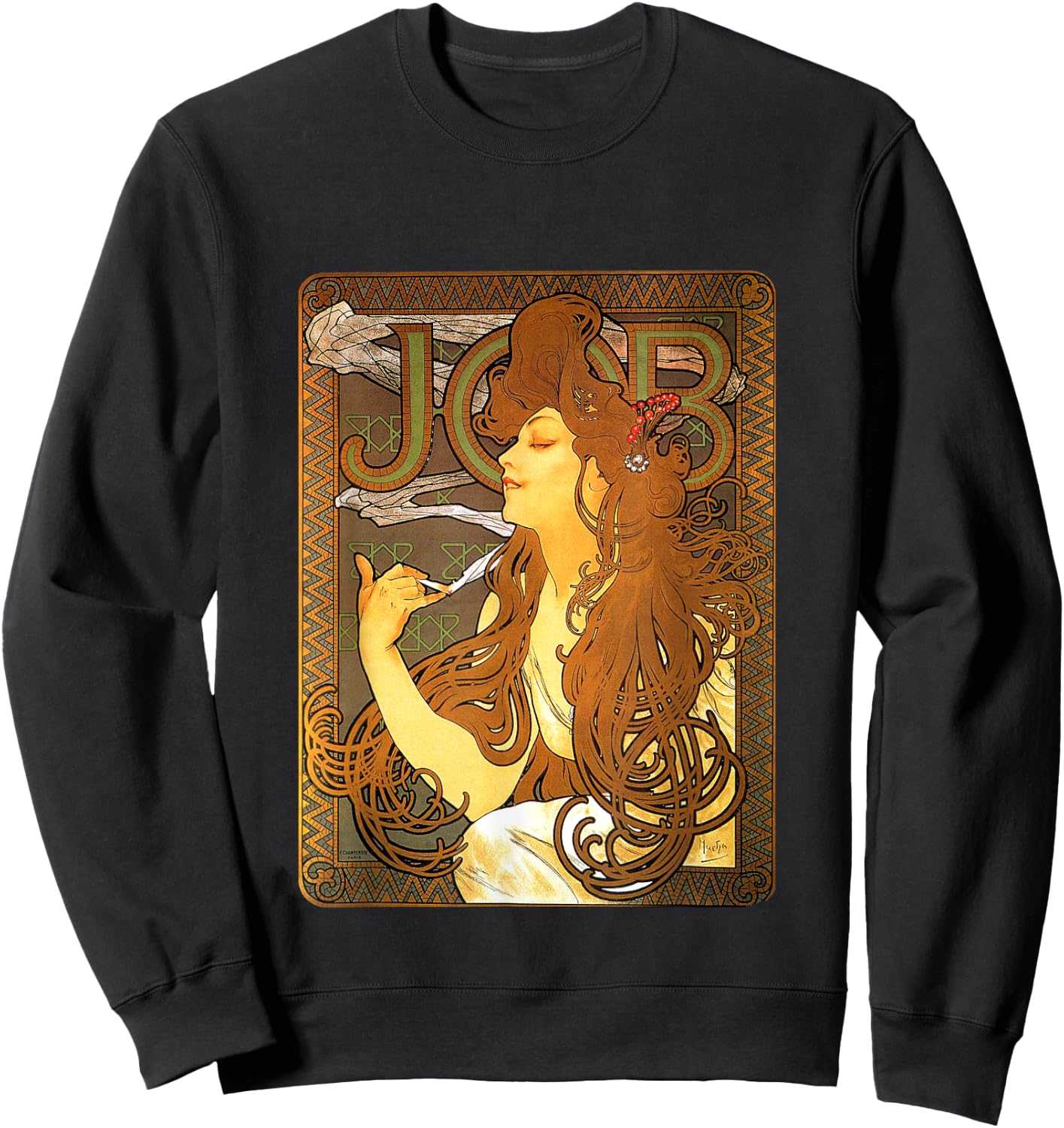 Job Alphonse Mucha 1896 Art Nouveau History Sweatshirt - Sweatshirt | Black