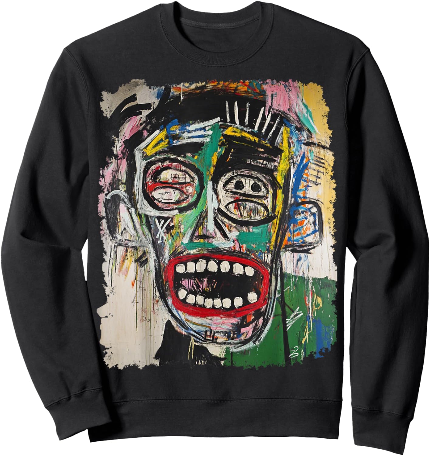 Abstract Face Art Painting Sweatshirt - Sweatshirt | Black