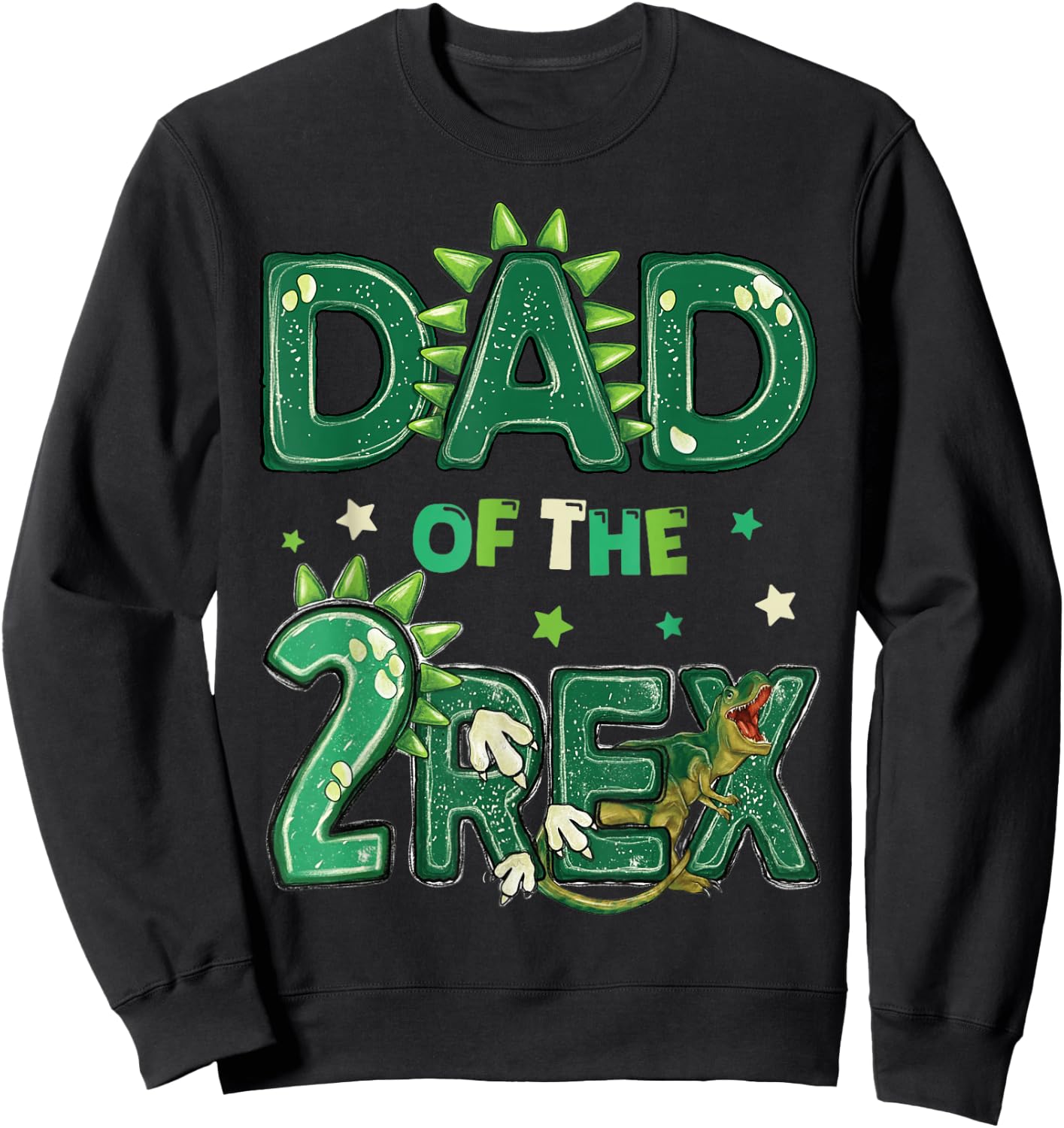 Dad of The Two Rex Birthday Dinosaur Family Matching Sweatshirt - Sweatshirt | Black