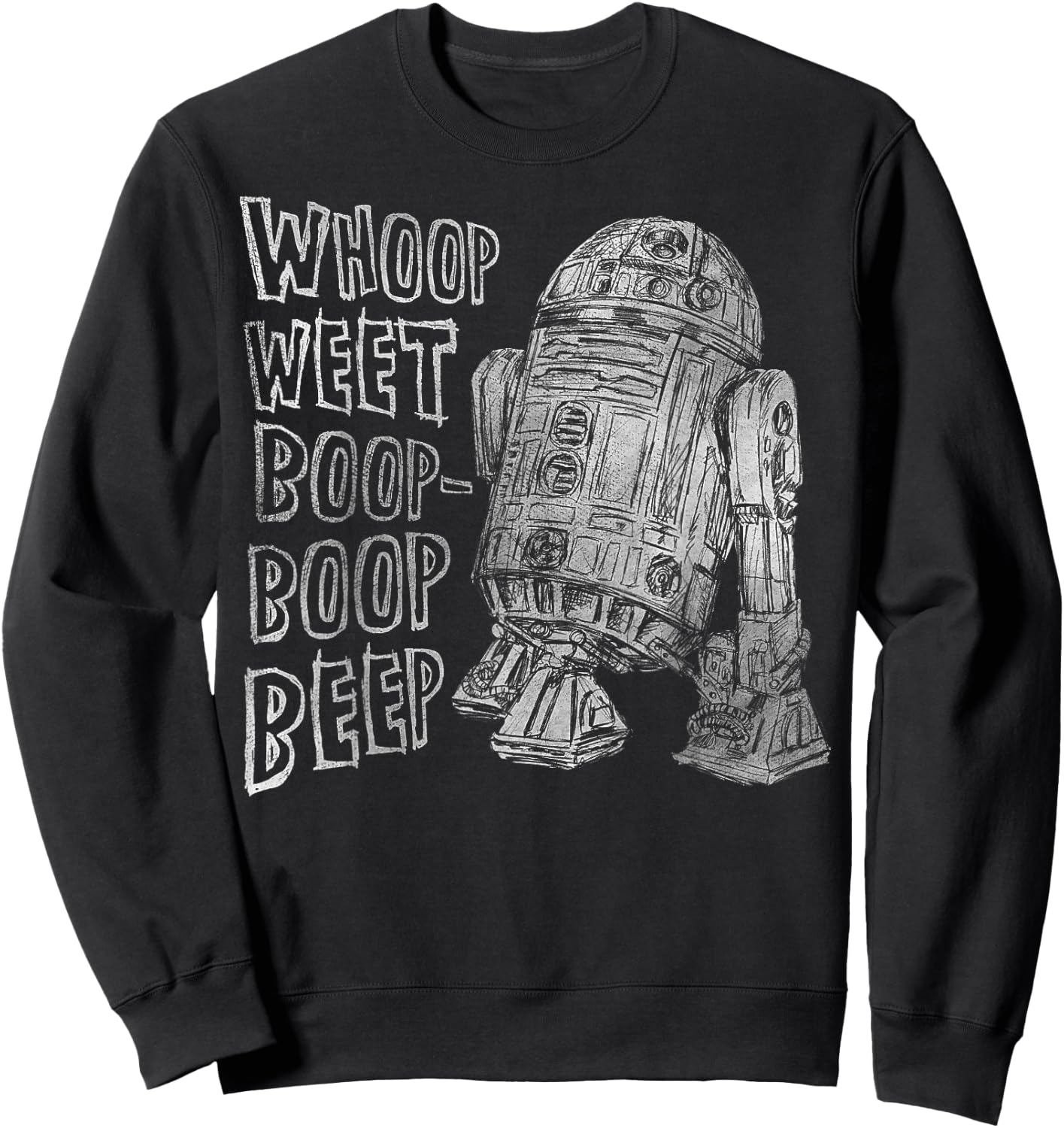 Star Wars Classic R2-D2 Droid Outline Words of Wisdom Sweatshirt - Sweatshirt | Black
