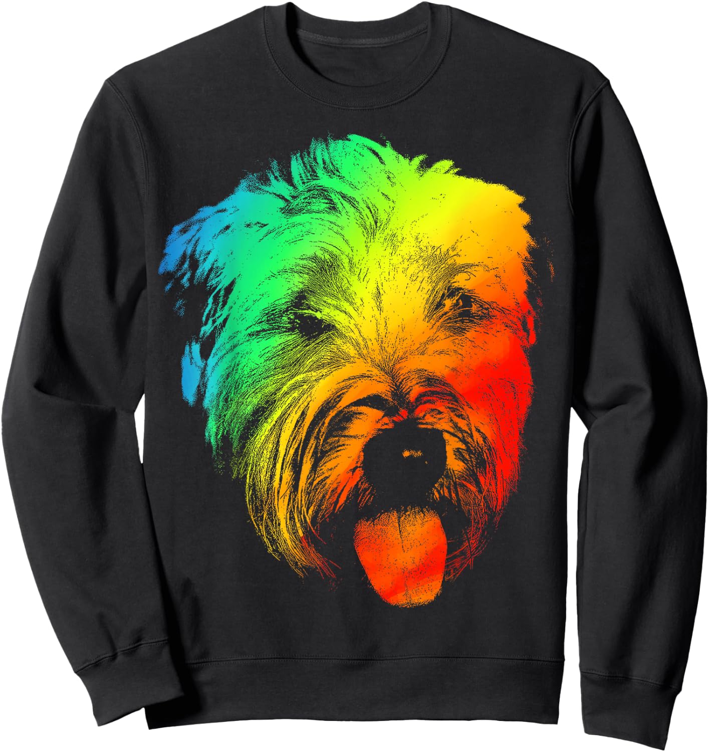 SOFT COATED WHEATEN TERRIER Colorful Rainbow Retro Pet Gifts Sweatshirt - Sweatshirt | Black