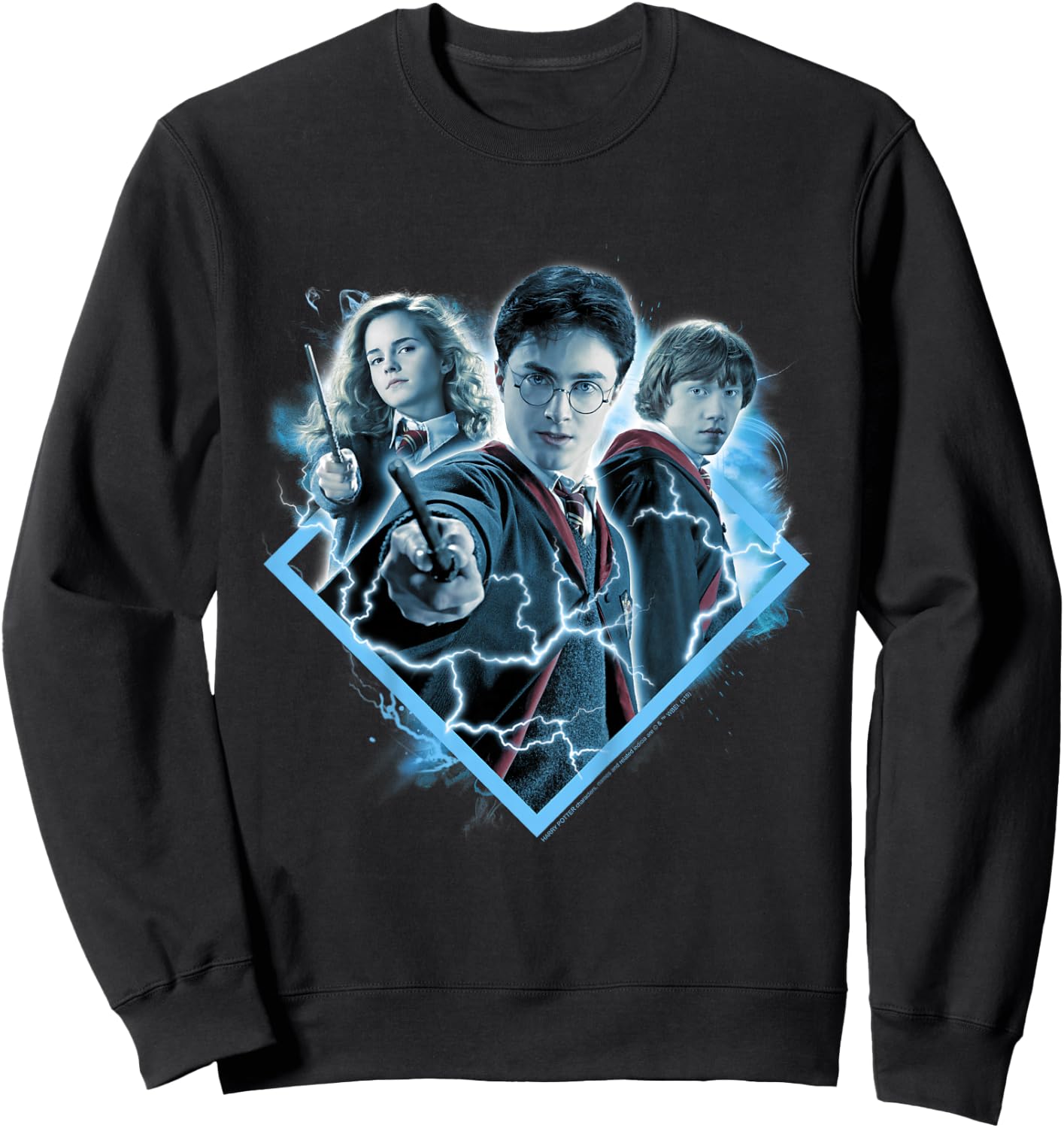 Kids Harry Potter Harry Ron and Hermione Lightning Portrait Sweatshirt - Sweatshirt | Black